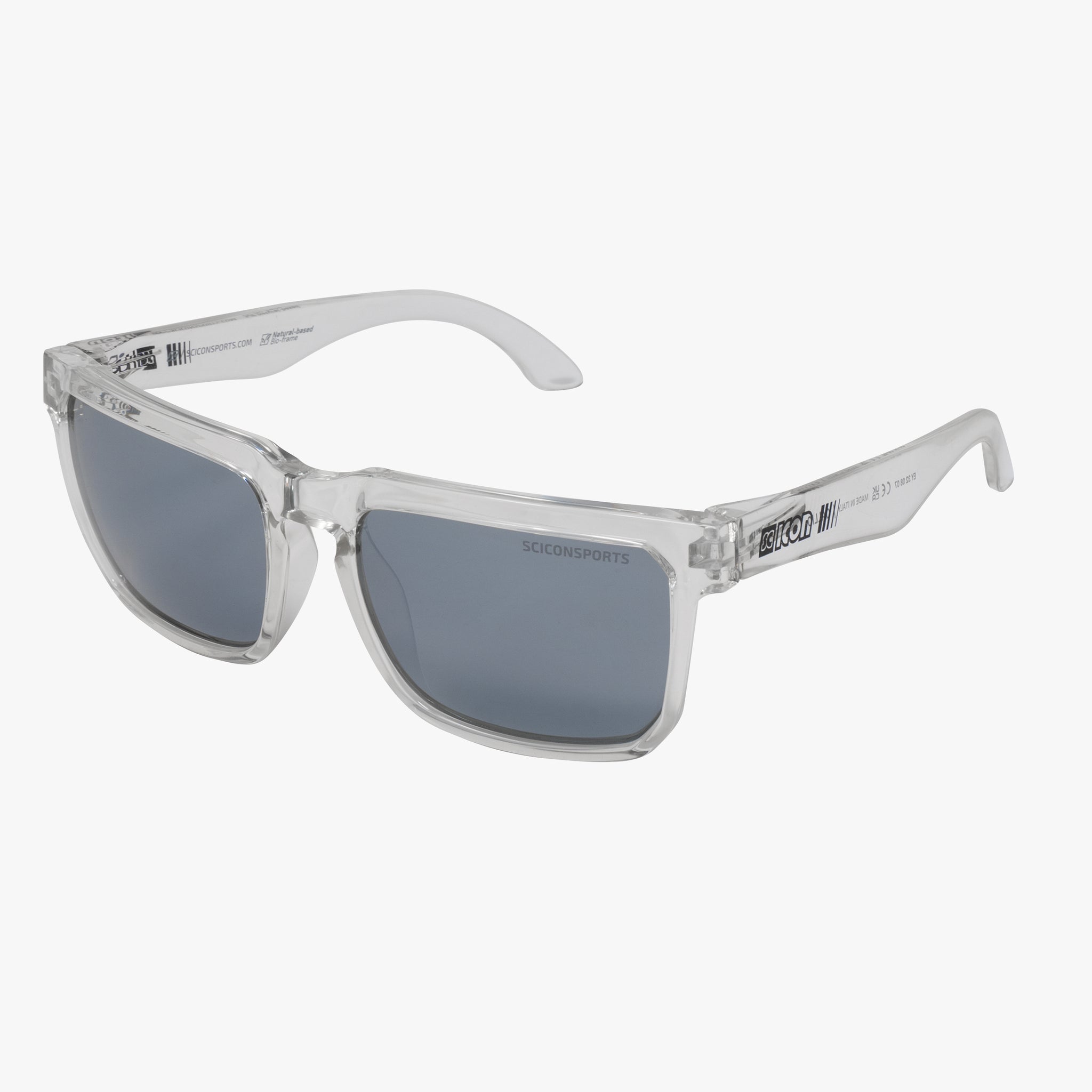 Occhiali Da Sole Rettangolari Occhiali Da Sole Trasparenti Unisex Lenti Specchiate Argento UV400 - Montatura Trasparente Rettangolare Occhiali Moto