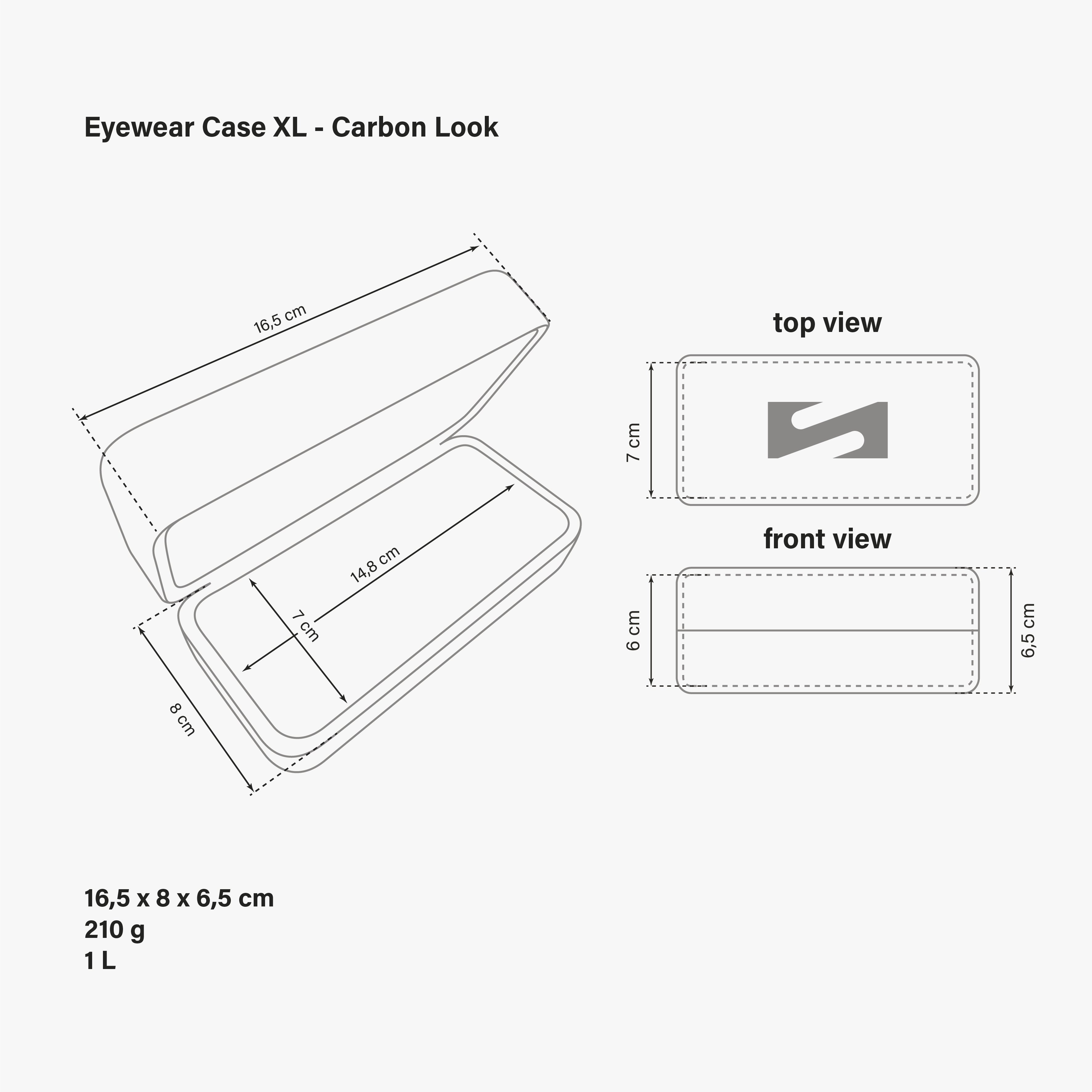 ETUI A LUNETTES RIGIDE XL - CARBON LOOK