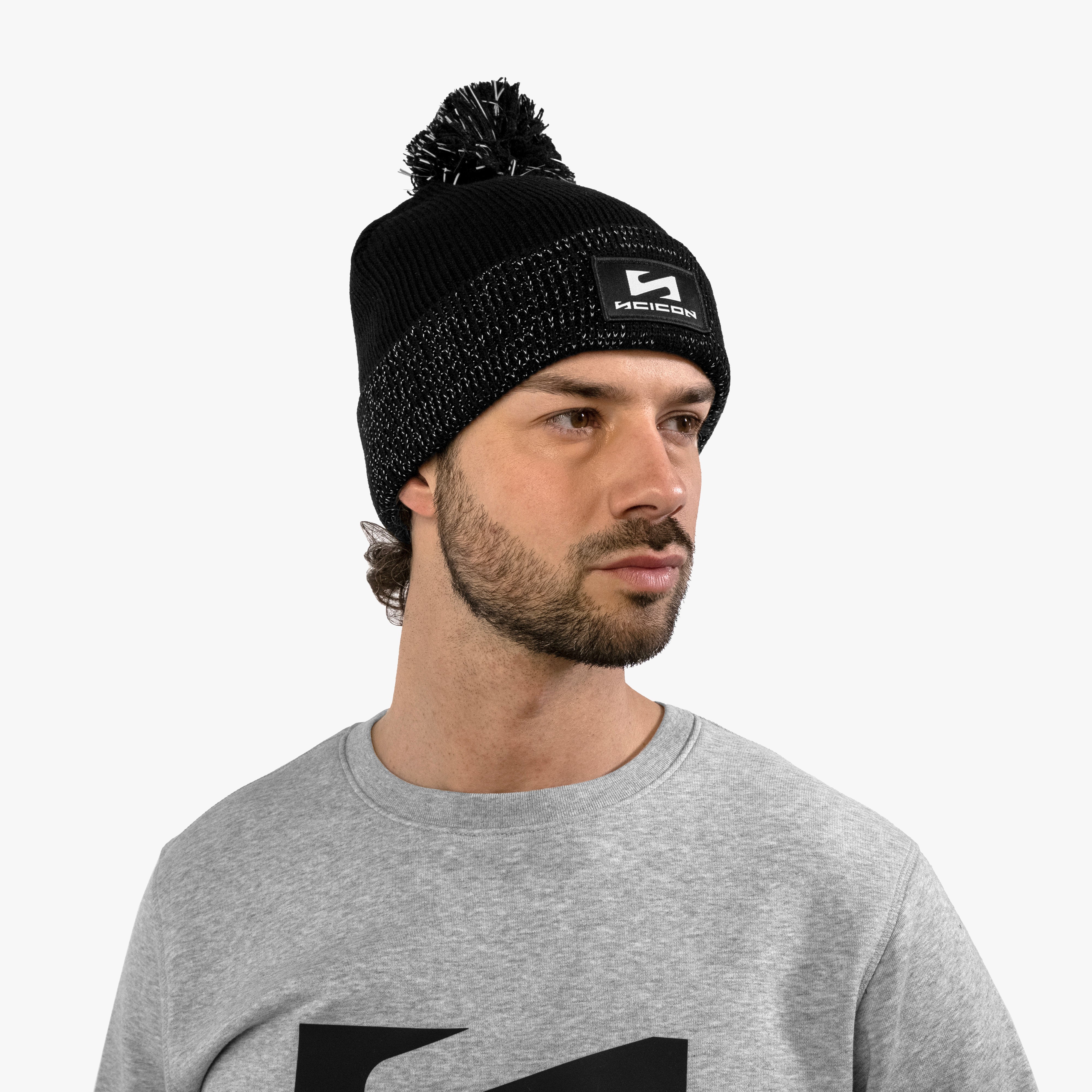 Black Pom Pom Beanie | Scicon Sports