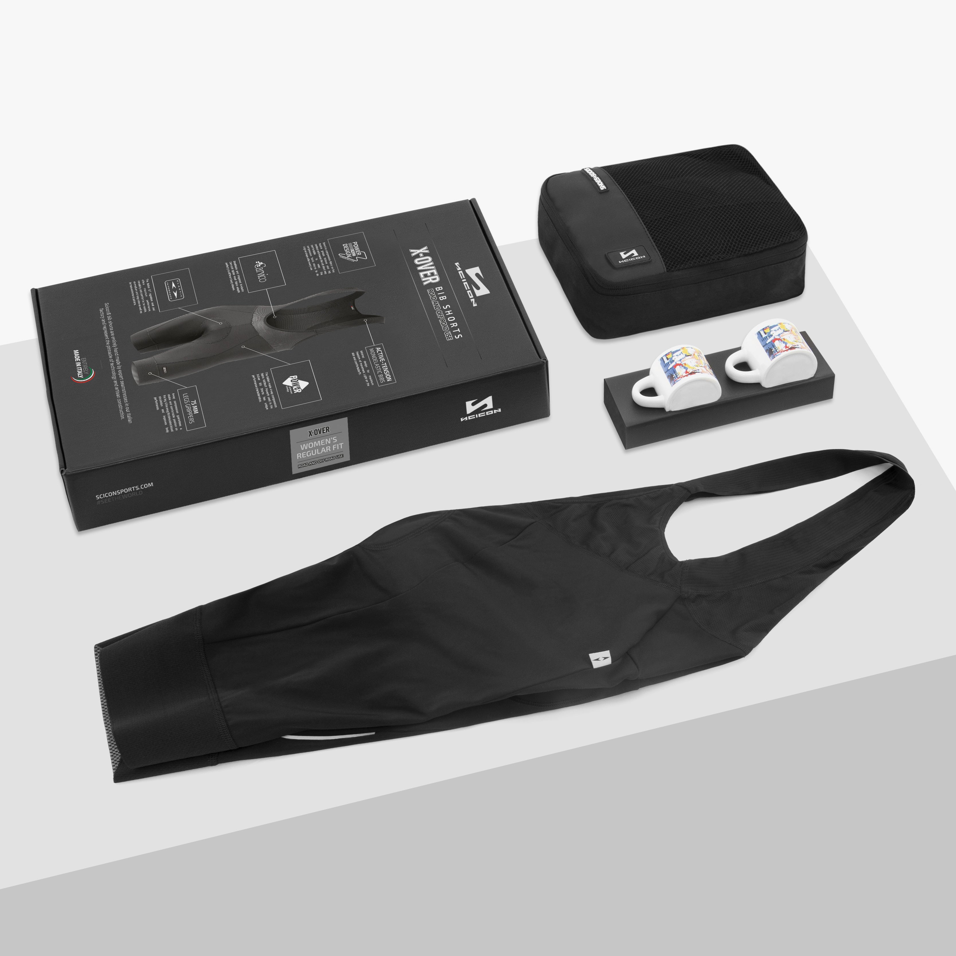 Black X Over Cycling Bib Shorts for Women | Scicon Sports