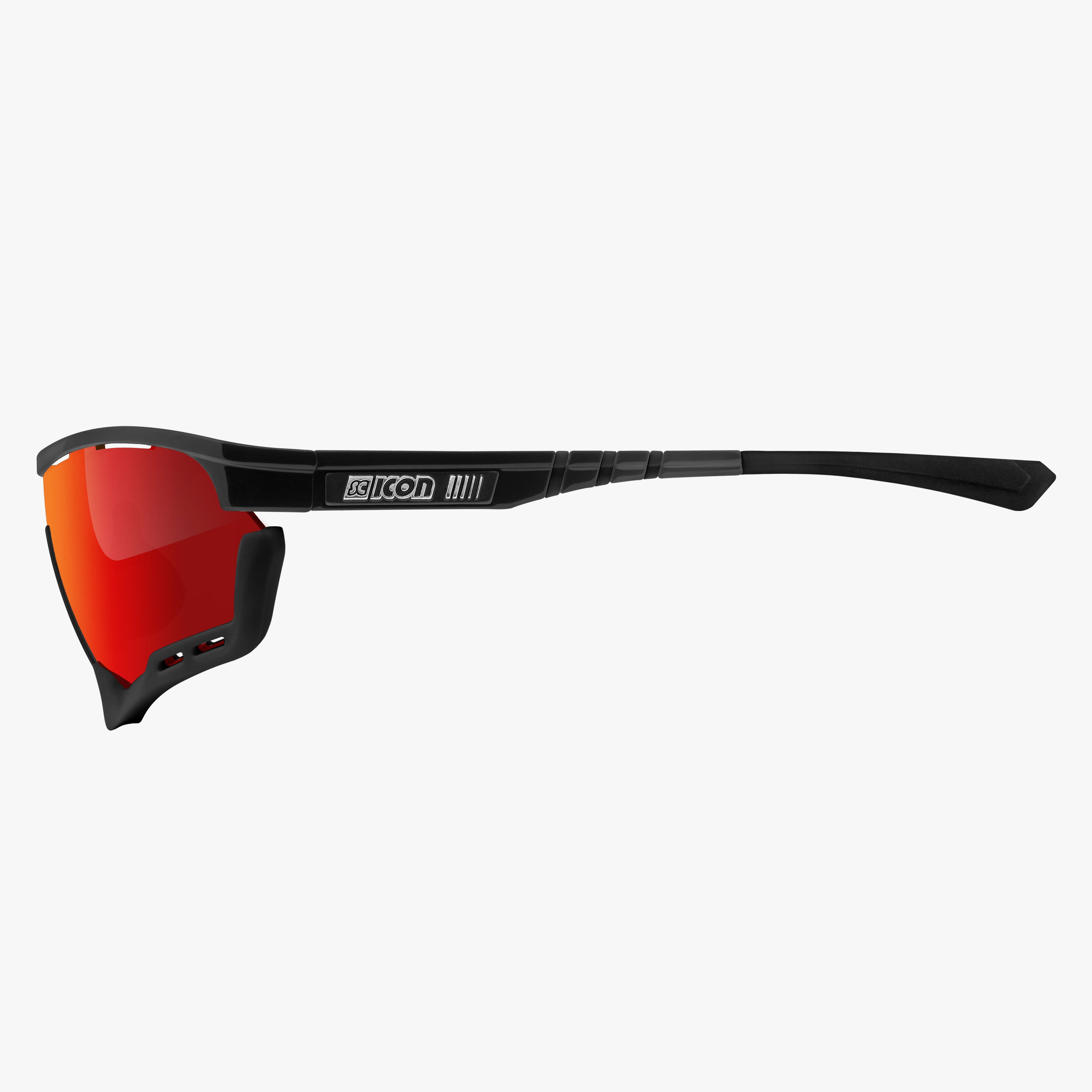 Black/Red Aerotech XL Sport Sunglasses | Scicon Sports