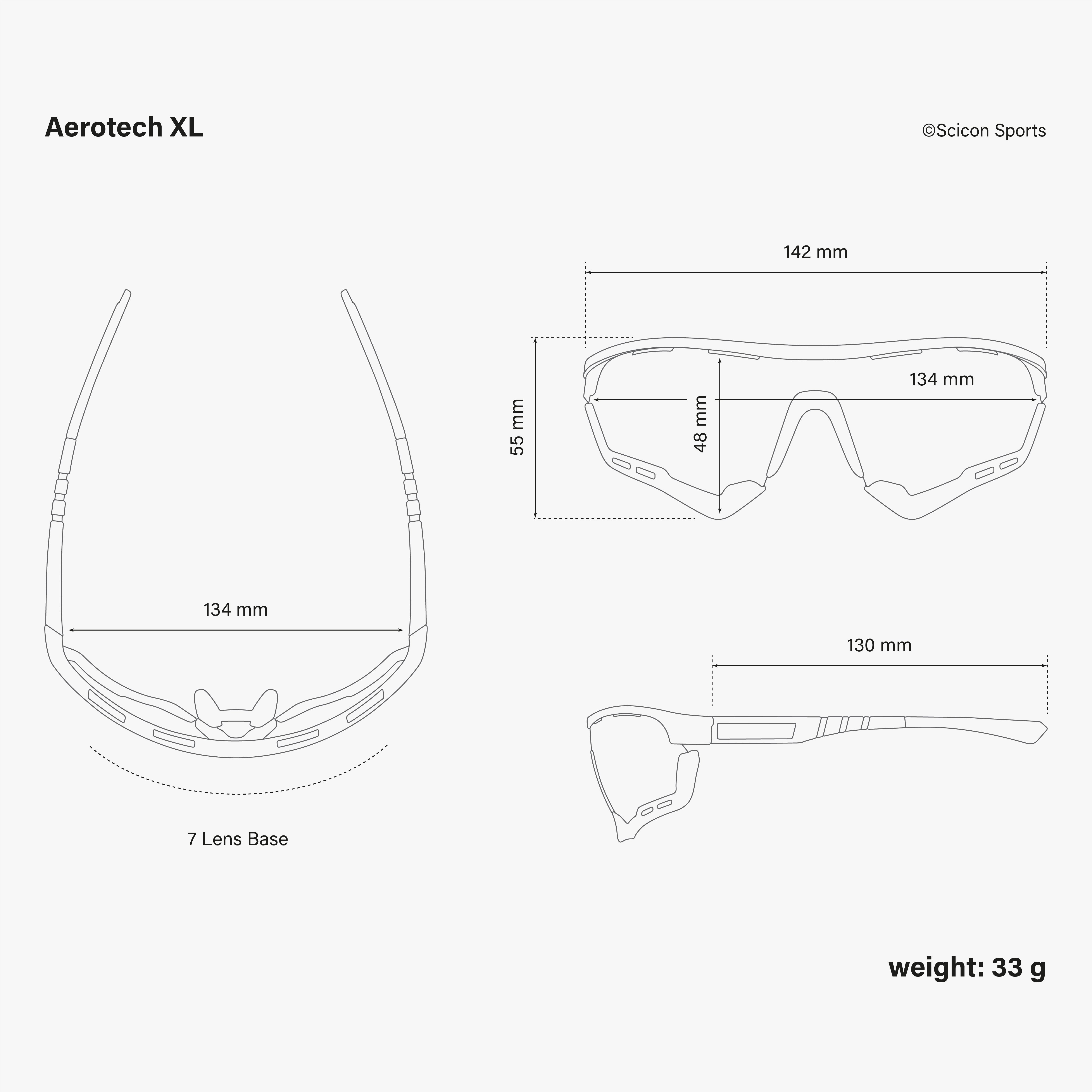 Black/Red Aerotech XL Sport Sunglasses | Scicon Sports