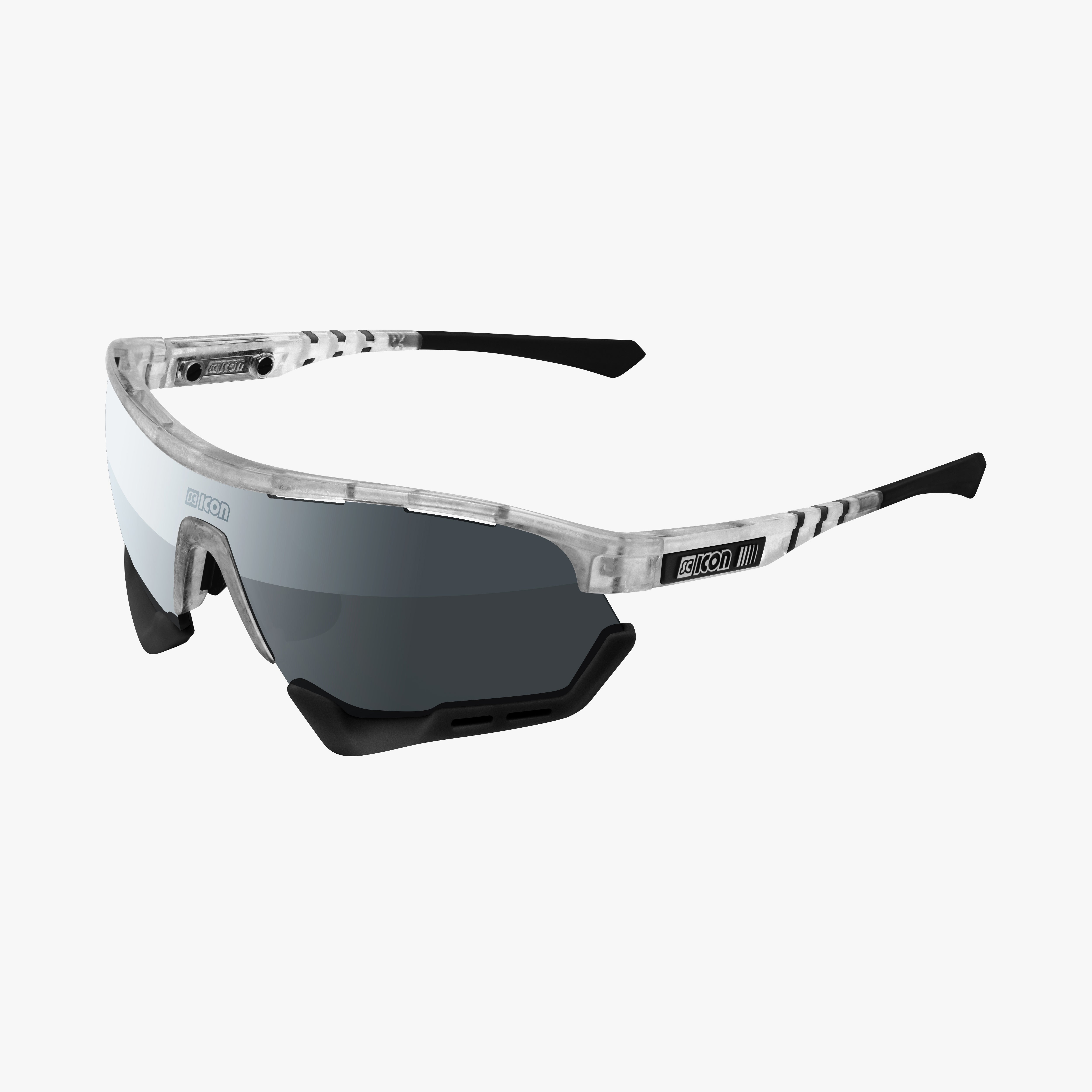 White/Silver Aerotech XL Sport Sunglasses | Scicon Sports