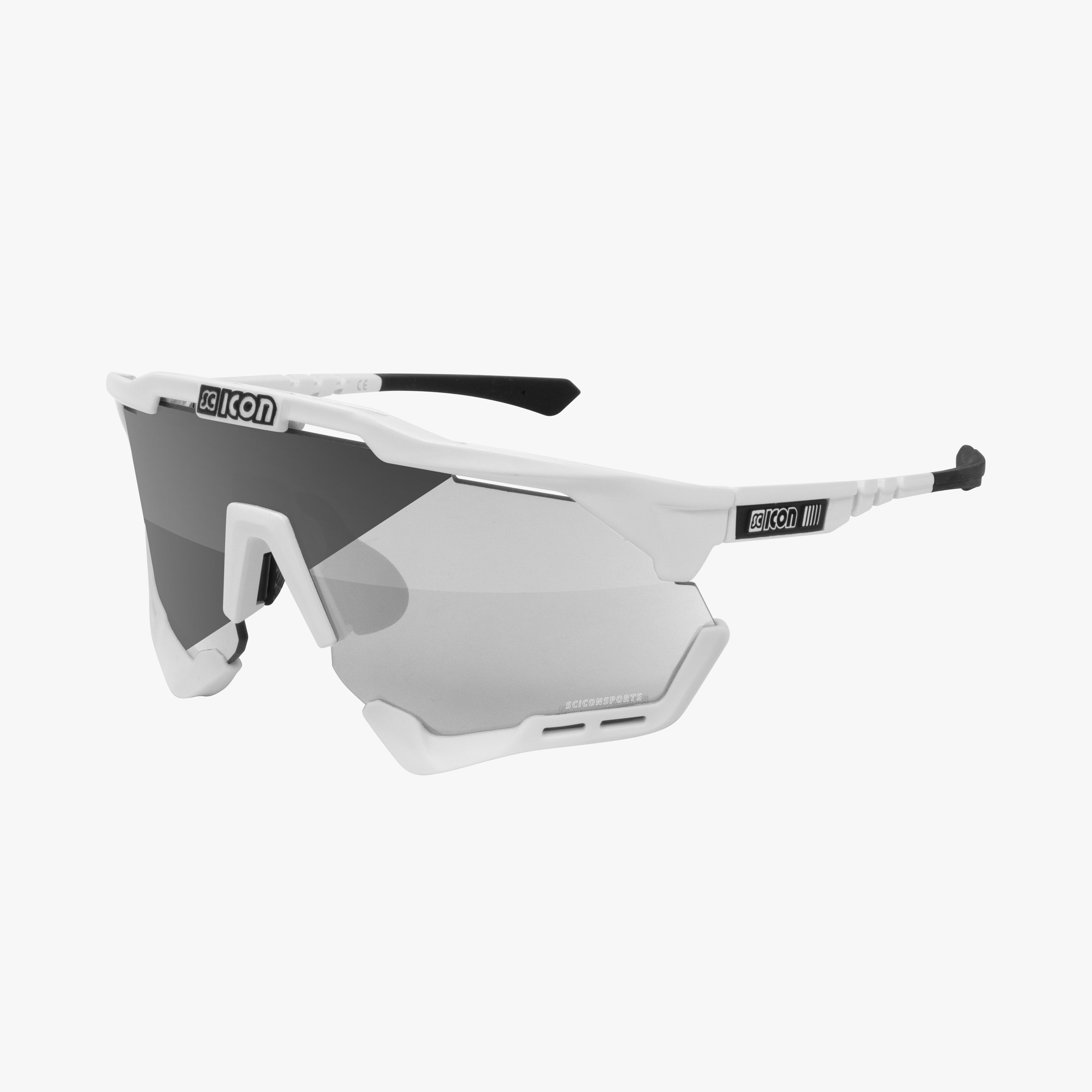 Scicon Aeroshade-XL-Occhiali Ciclismo Bianco/Argento