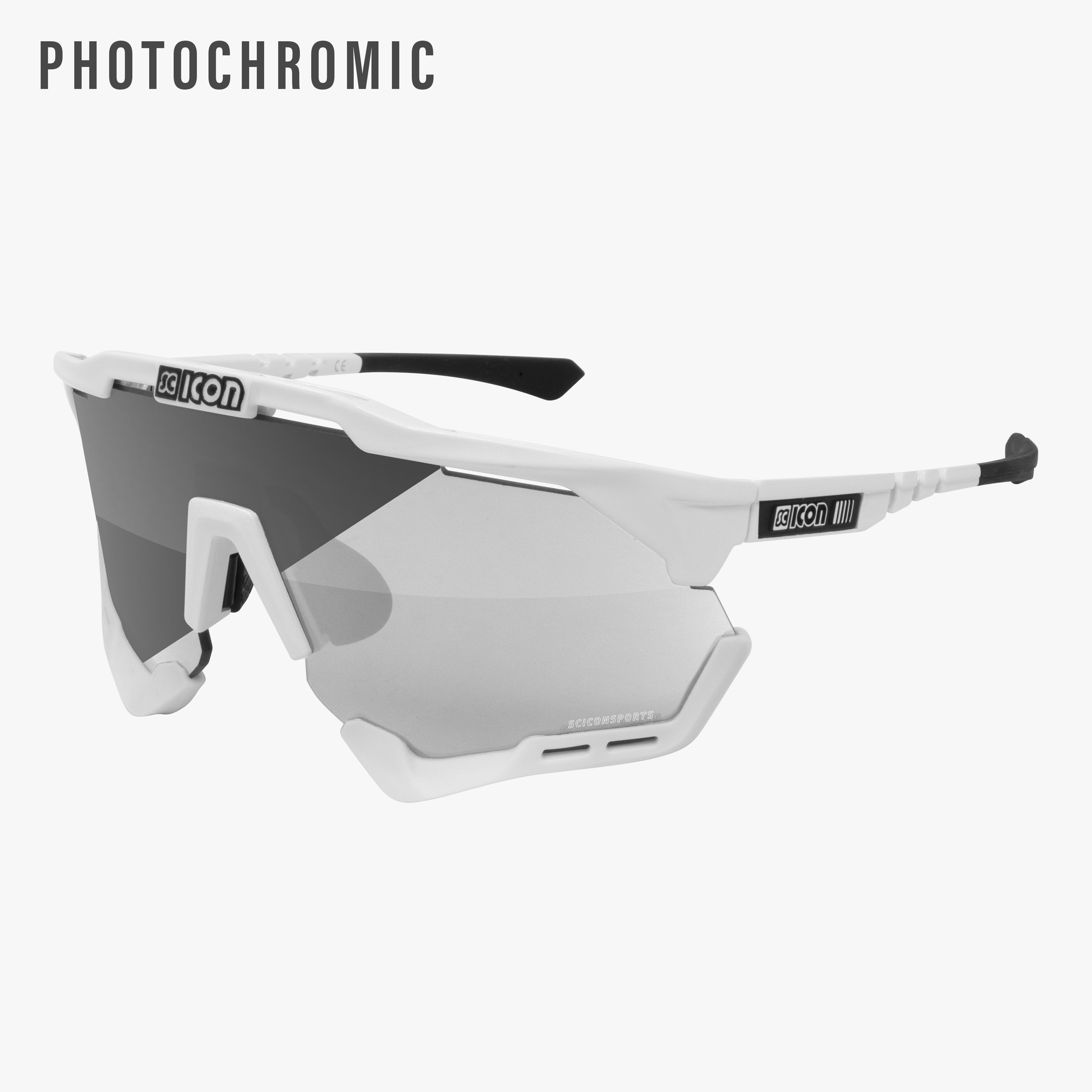 AERO SHOT SE0228 ホワイト White Gloss/Photocromic Silver Aeroshade XL Sport Sunglasses
