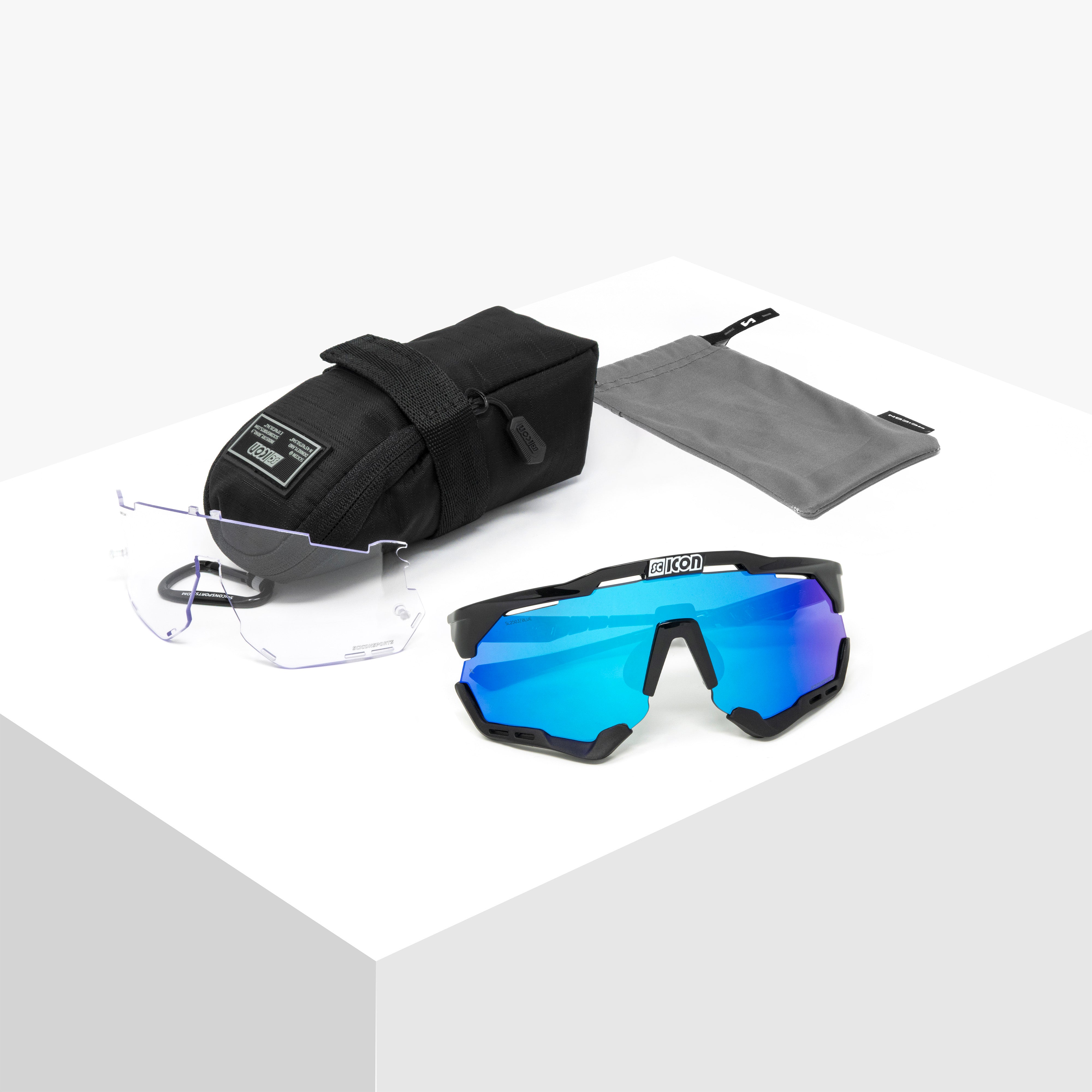 Black/Blue Aeroshade XL Sunglasses | Scicon Sports