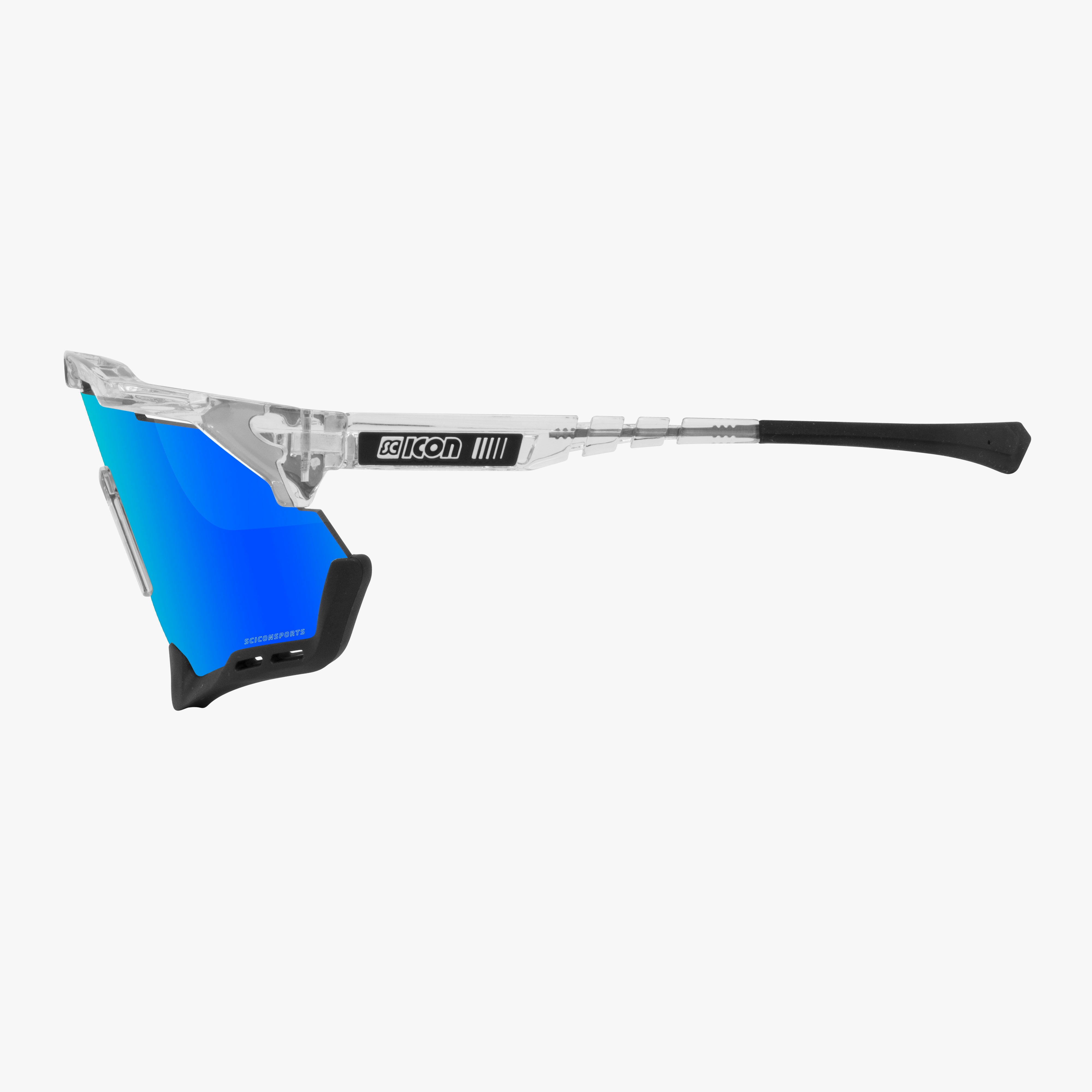 Crystal Gloss/Blue Aeroshade XL Sunglasses | Scicon Sports