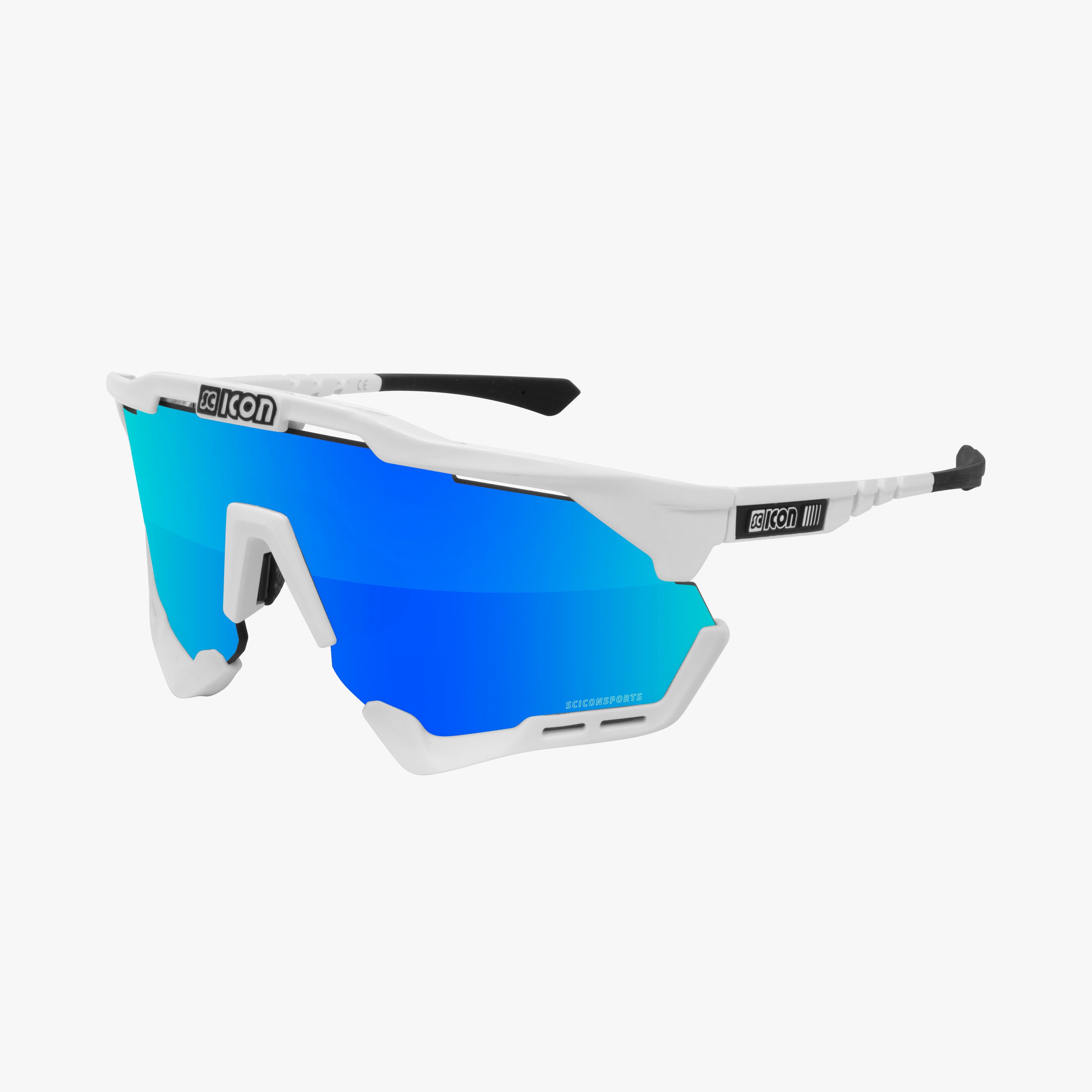 White/Blue Aeroshade Sport Sunglasses | Scicon Sports