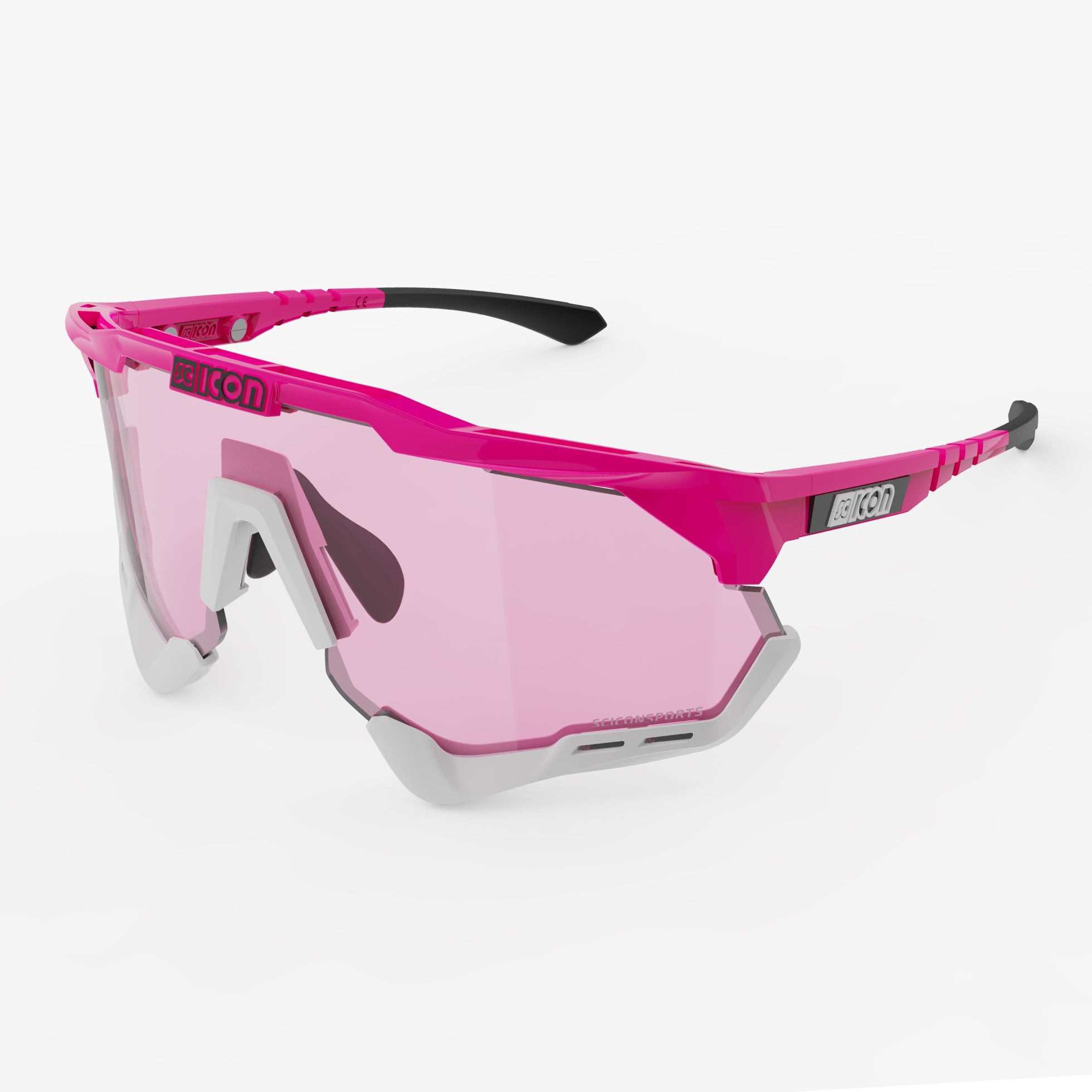Pink Fluo/Blue Aeroshade Sport Sunglasses | Scicon Sports