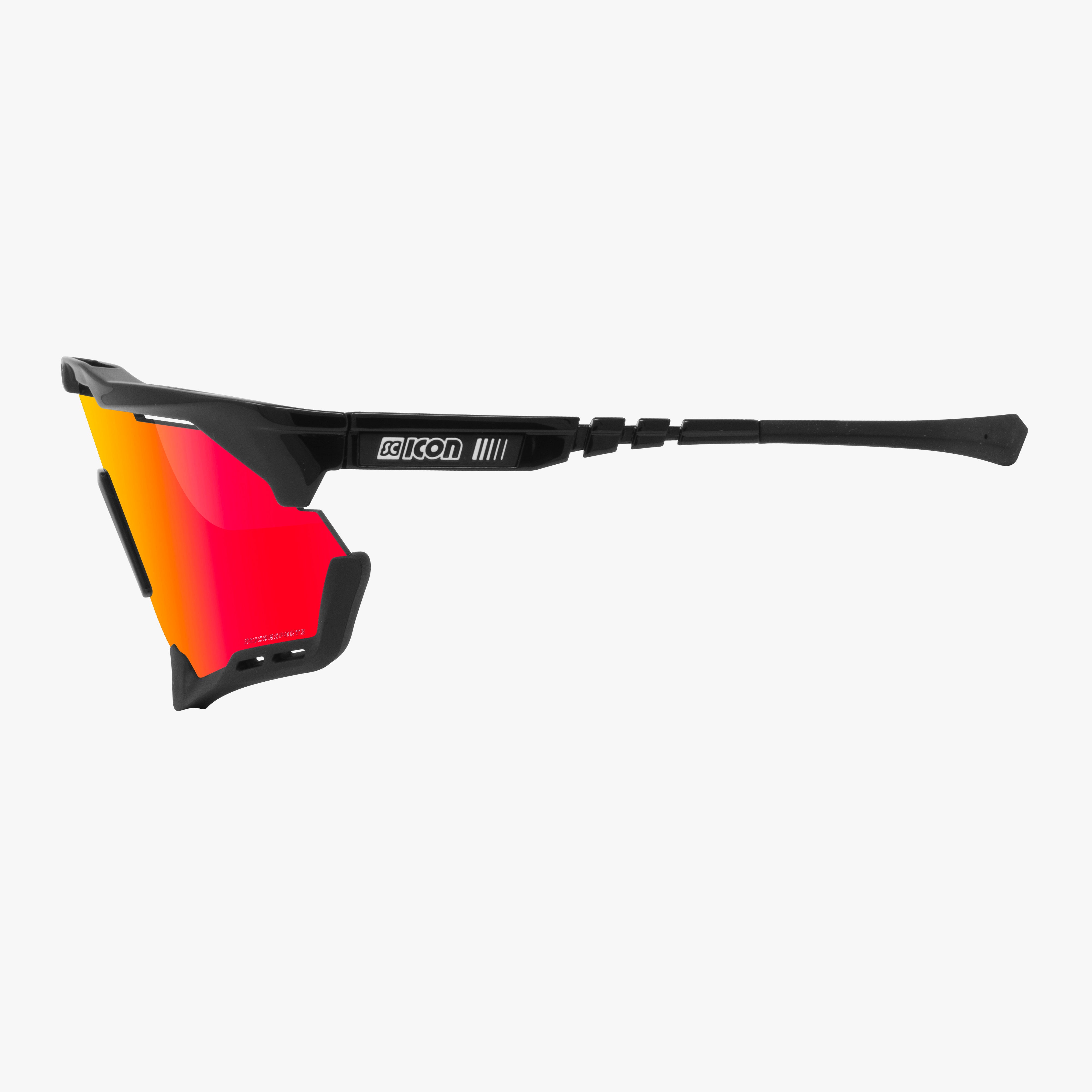 Black Gloss/Red Aeroshade XL Sunglasses | Scicon Sports