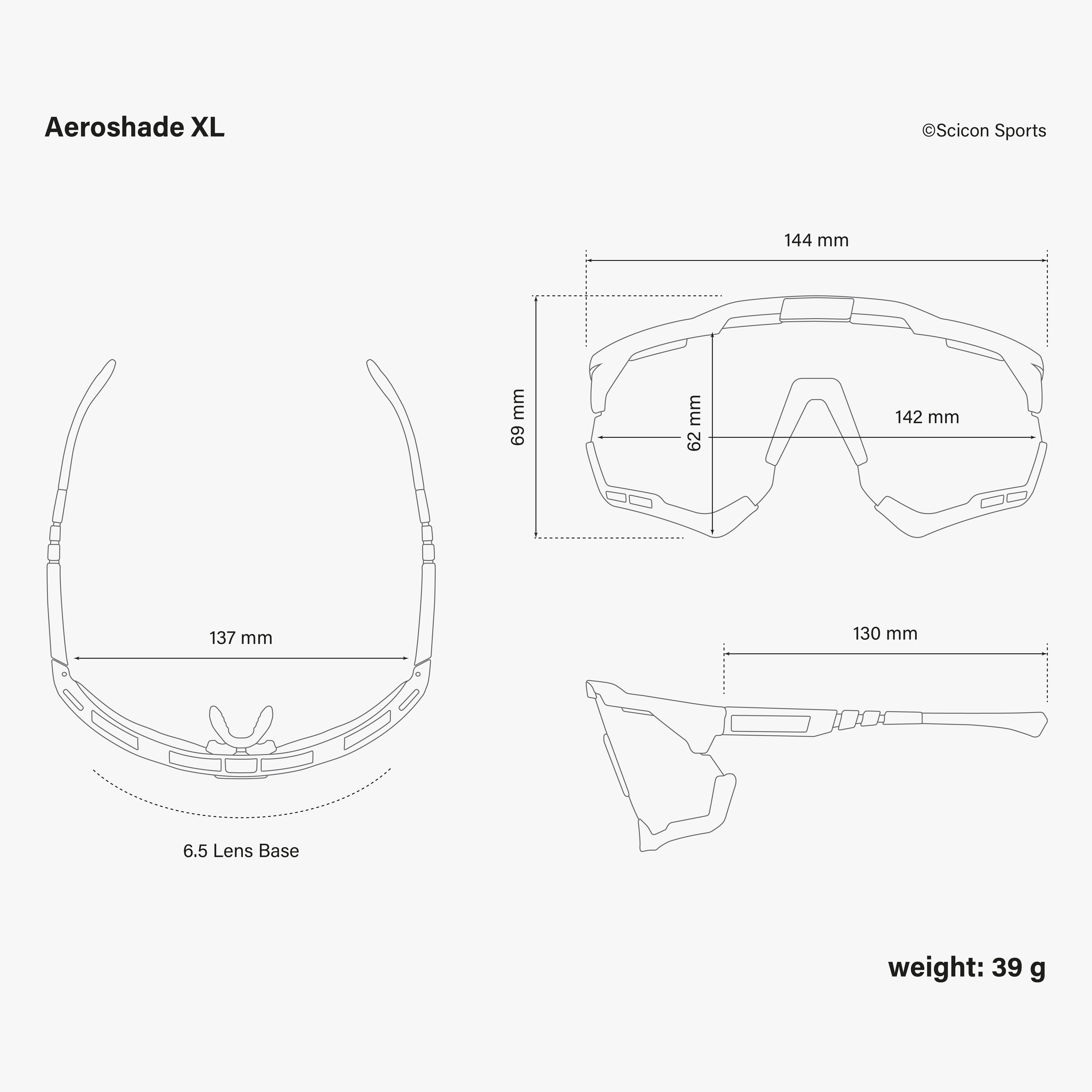 Crystal/Red Aeroshade XL Sunglasses | Scicon Sports