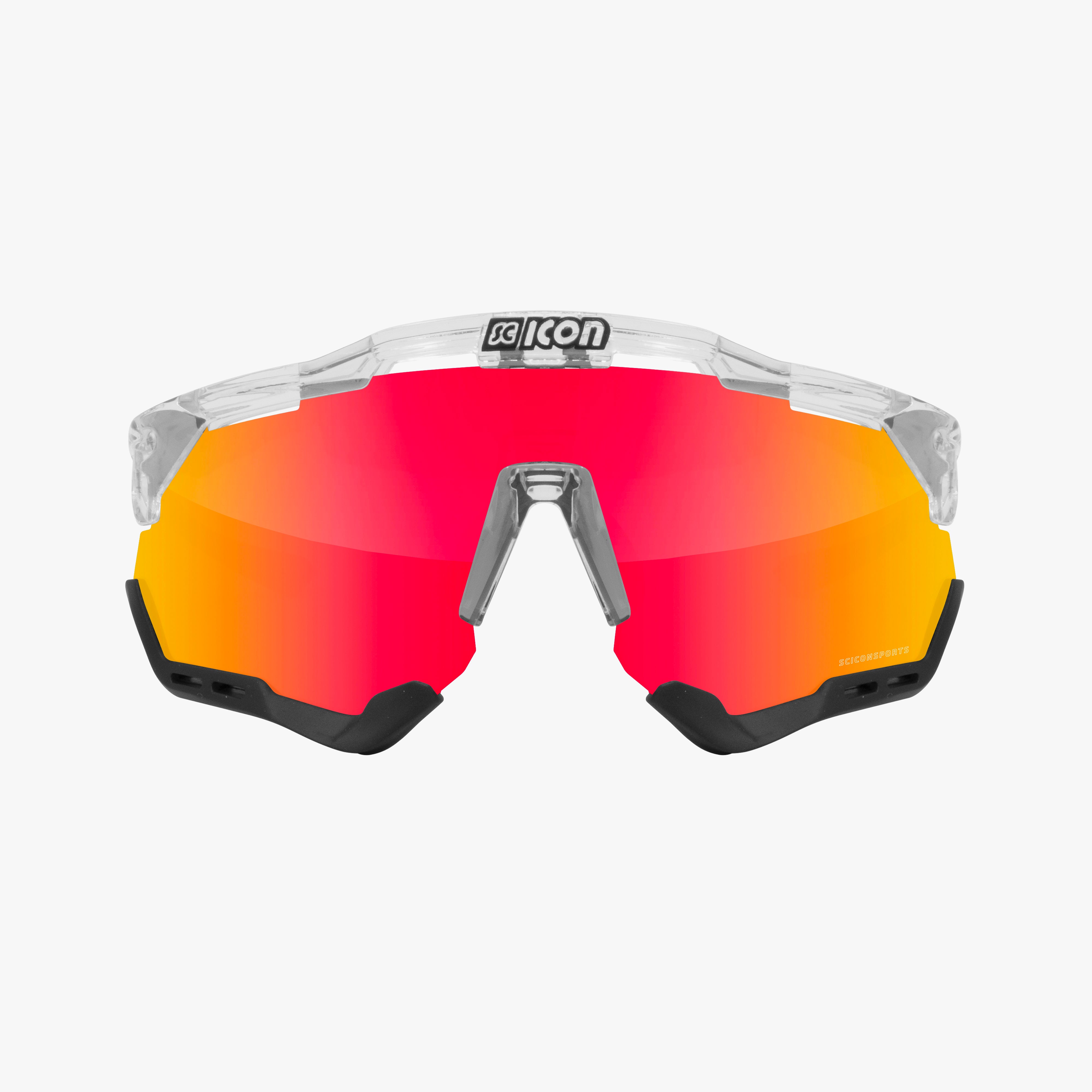 Crystal/Red Aeroshade XL Sunglasses | Scicon Sports
