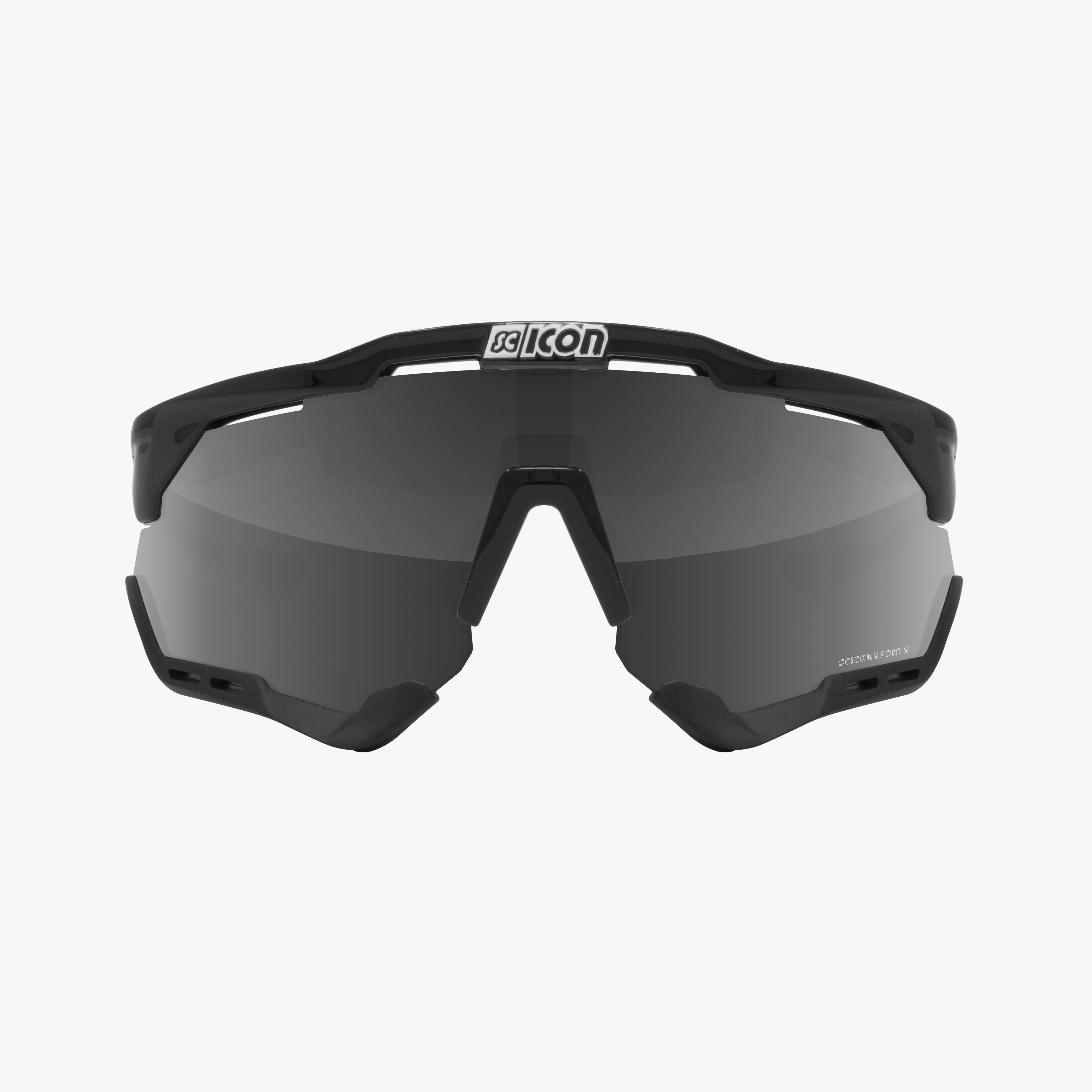 Black Gloss/Silver Aeroshade XL Sunglasses | Scicon Sports