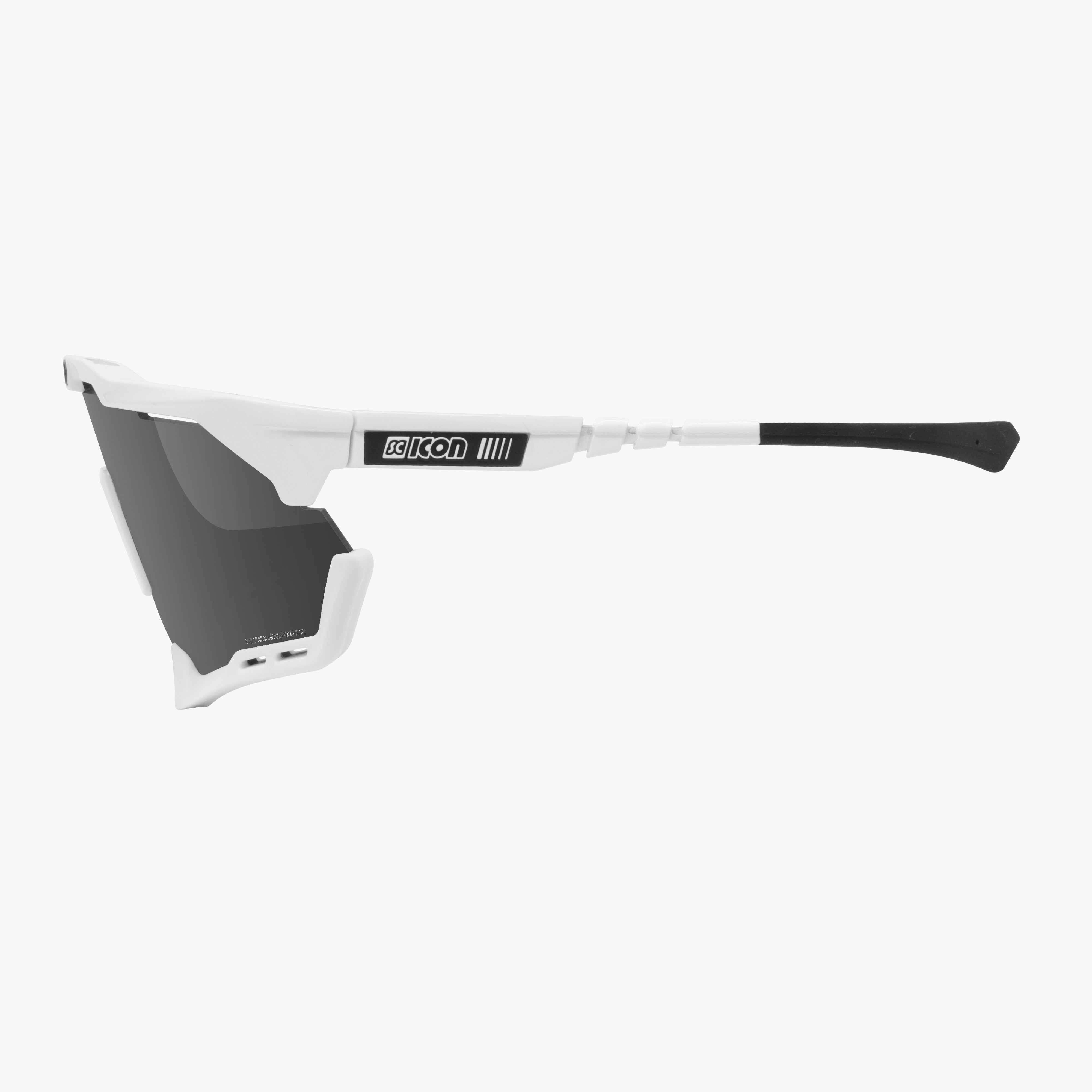 White Gloss/Silver Aeroshade XL Sunglasses | Scicon Sports
