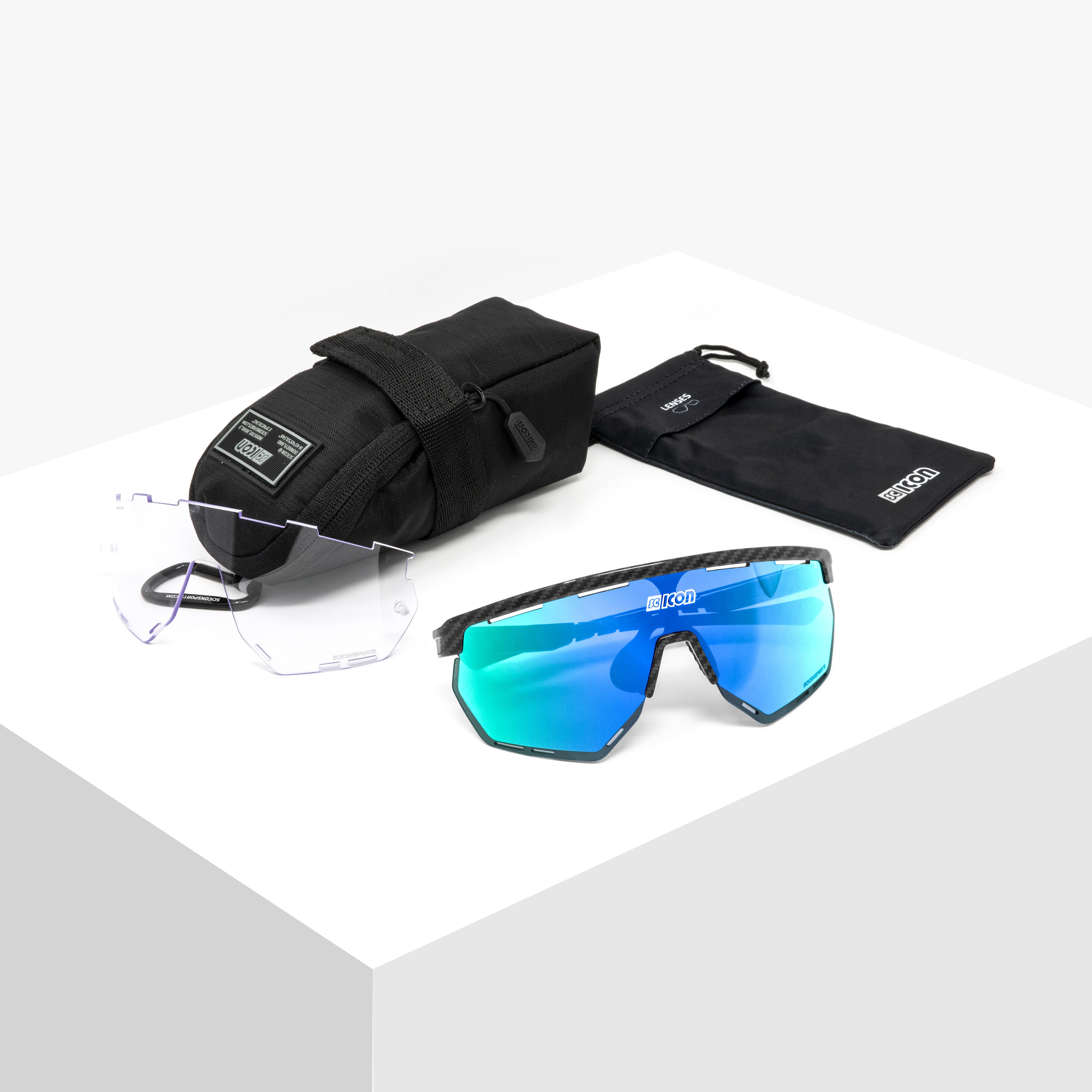 Carbon Matt/Multimirror Blue Aerowing Cycling Sunglasses