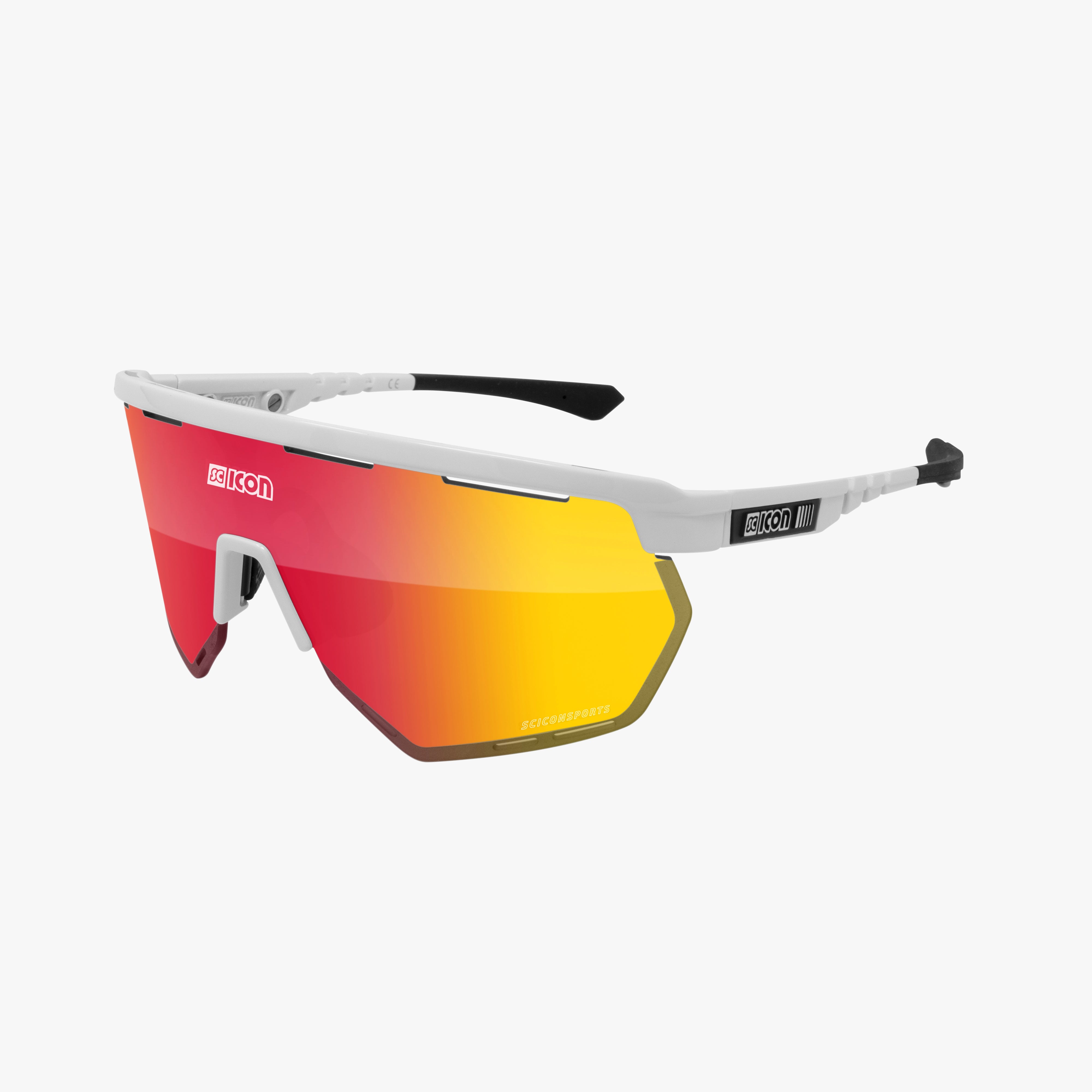 White Gloss/Multimirror Red Aerowing Cycling Sunglasses