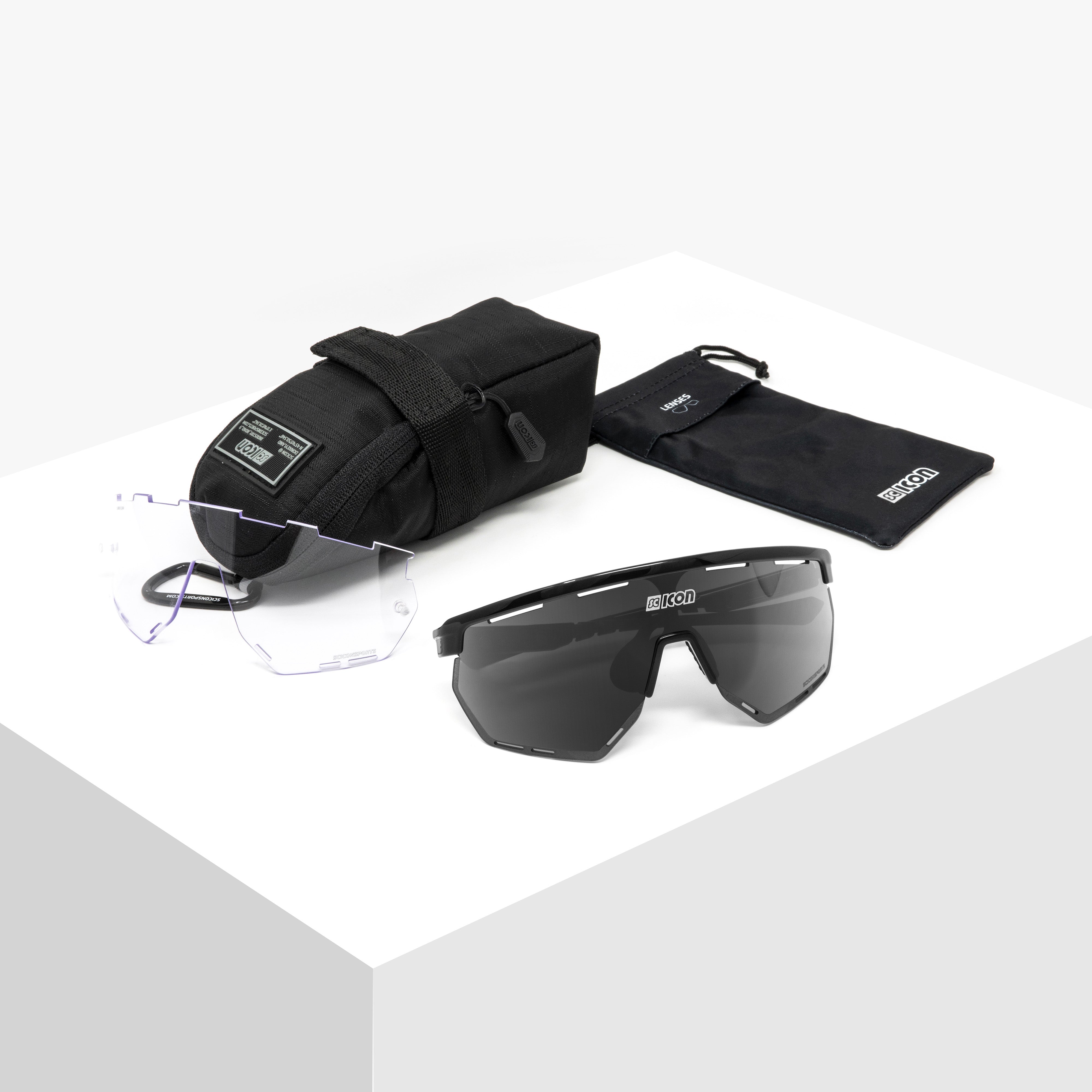 SCICON AEROWING サングラス Black Gloss Black/Multimirror Silver Aerowing Sport Cycling Sunglasses