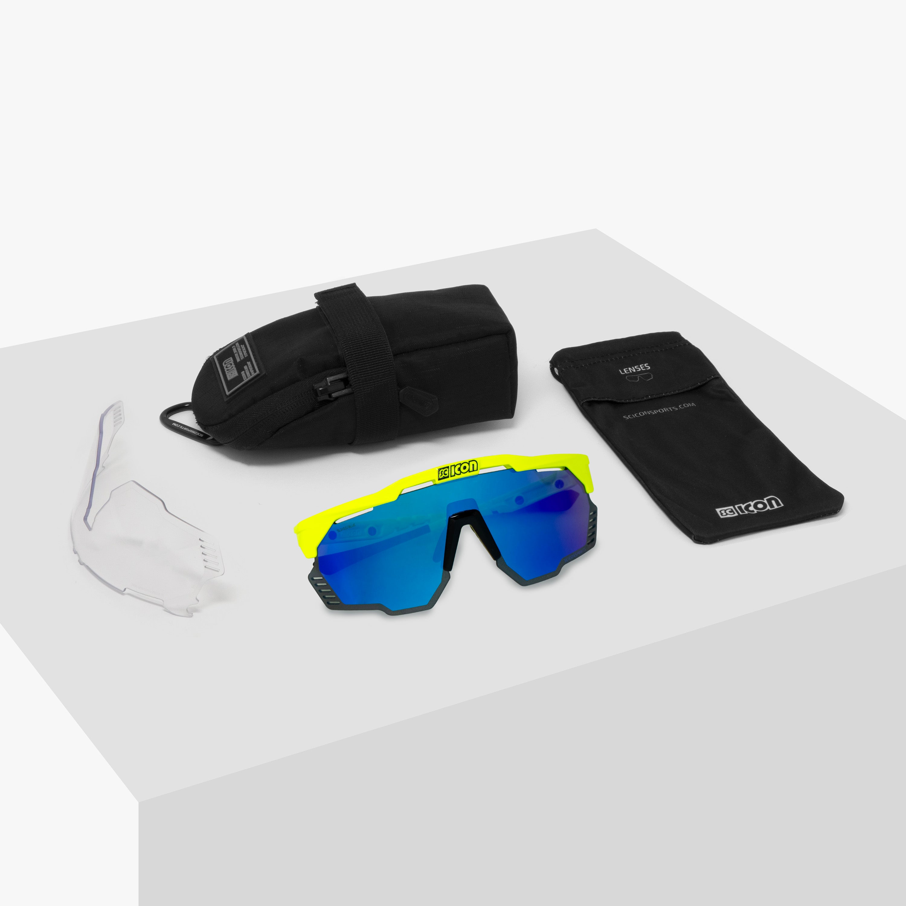 【新品展示品】SCICON AEROSHADE KUNKEN イエローフルオ Yellow Fluo/Multimirror Blue Aeroshade Kunken Sunglasses