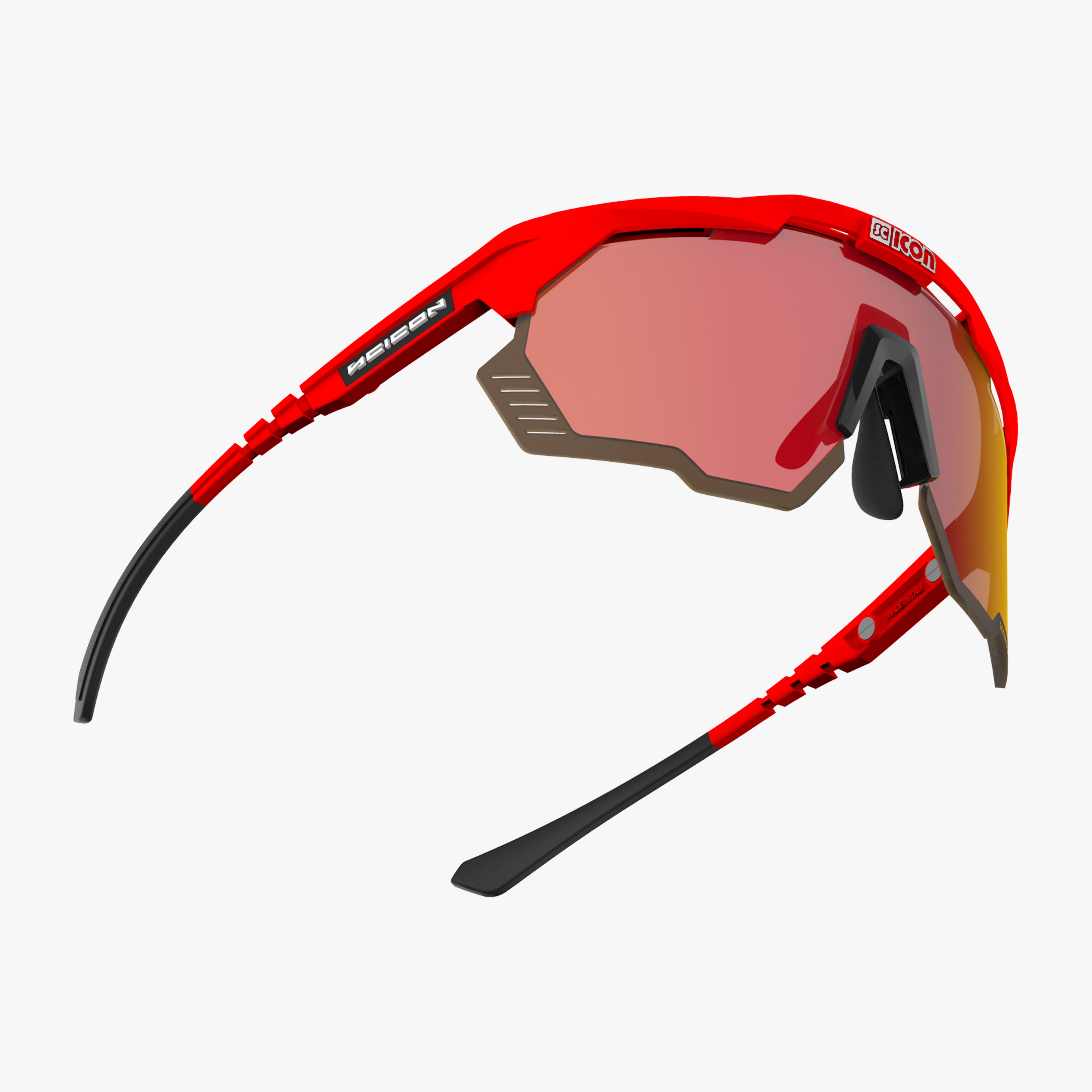Red Gloss/Multimirror Red Aeroshade Kunken Sunglasses | Scicon Sports