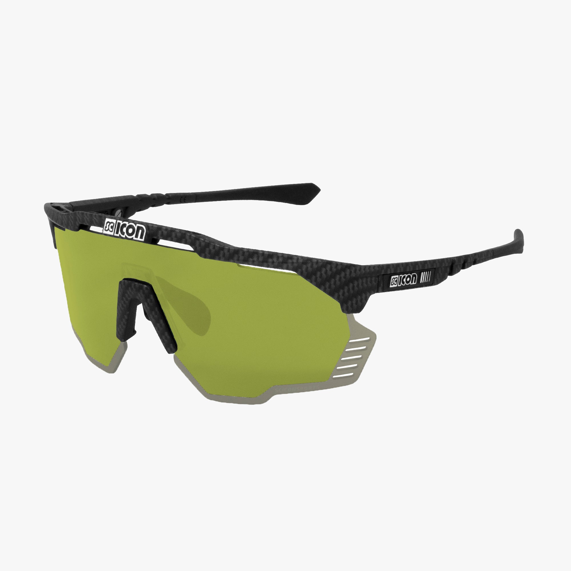 Carbon/Green Aeroshade Kunken Sunglasses | Scicon Sports