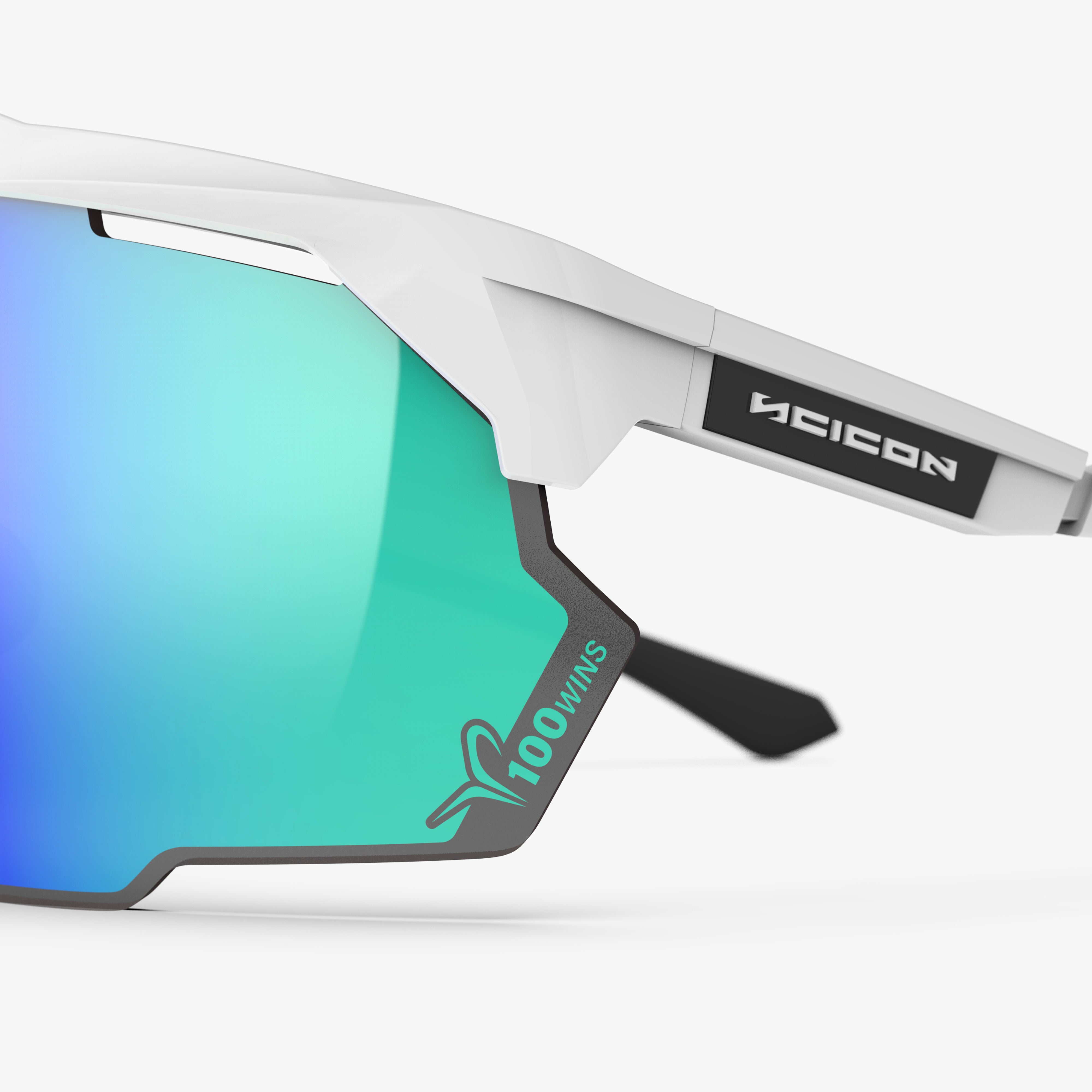 100 Wins/Multimirror Green Kunken Sport Sunglasses | Scicon Sports
