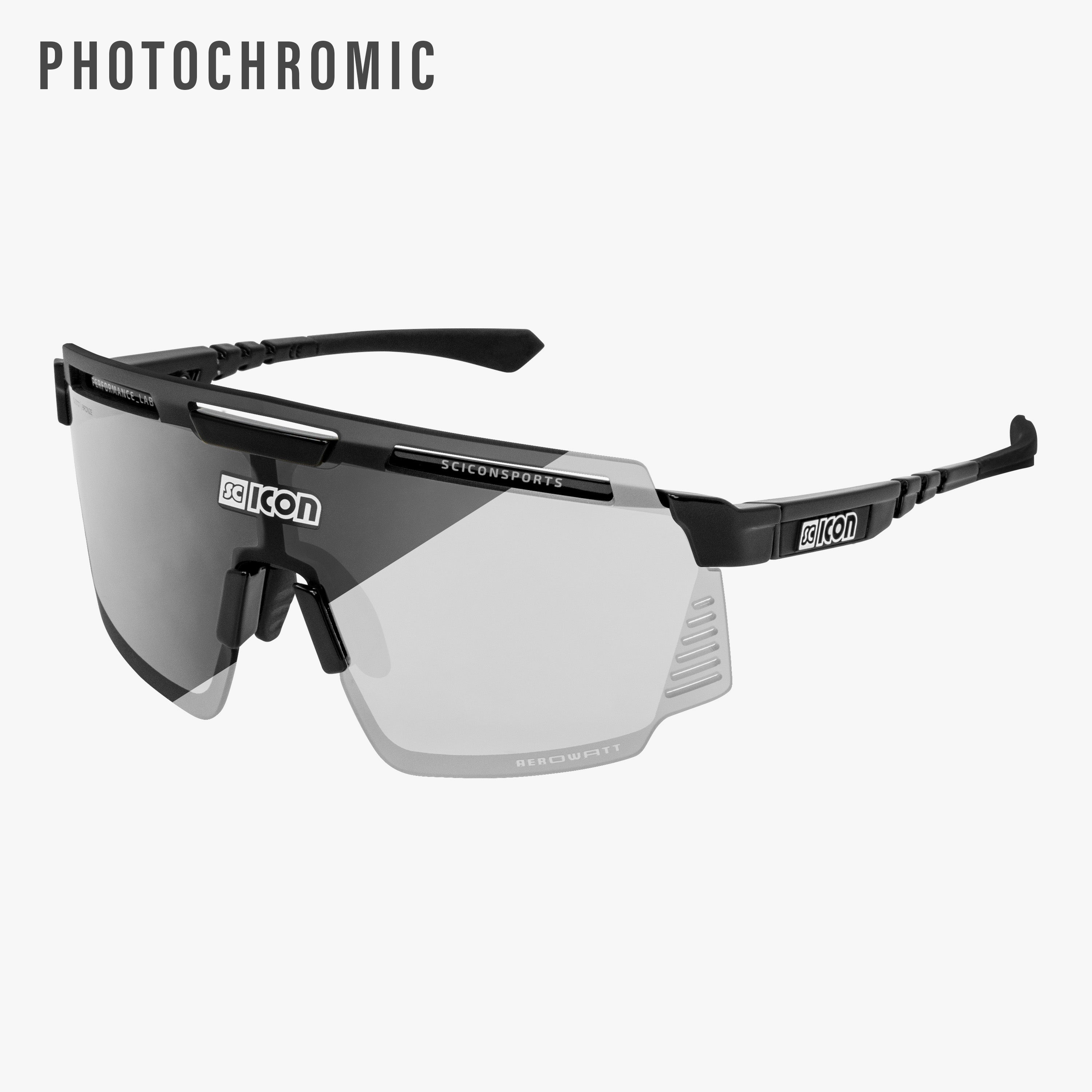 シーコン AEROWATT Black/Red Aerowatt Sport Sunglasses | Scicon Sports
