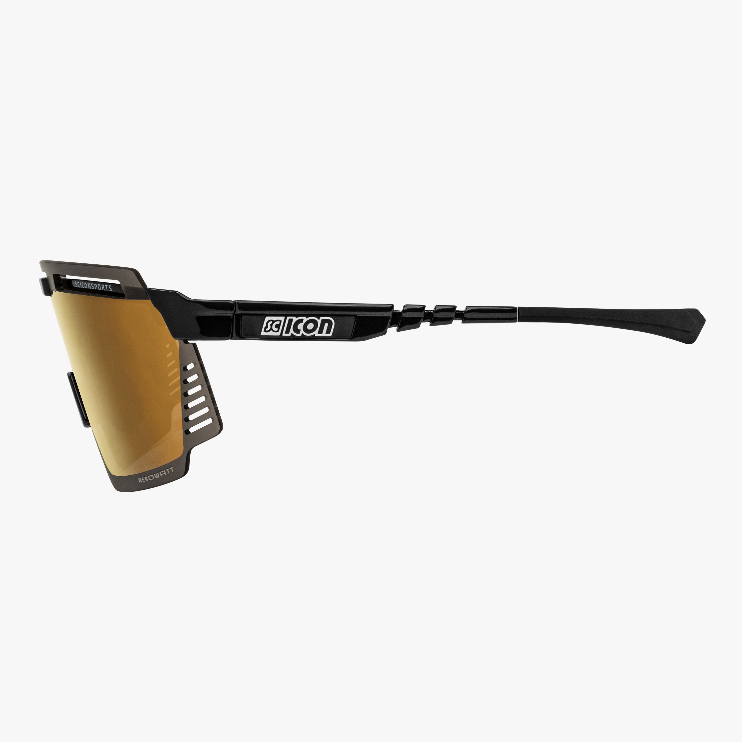 Black Gloss/Multimirror Bronze Aerowatt Sport Sunglasses