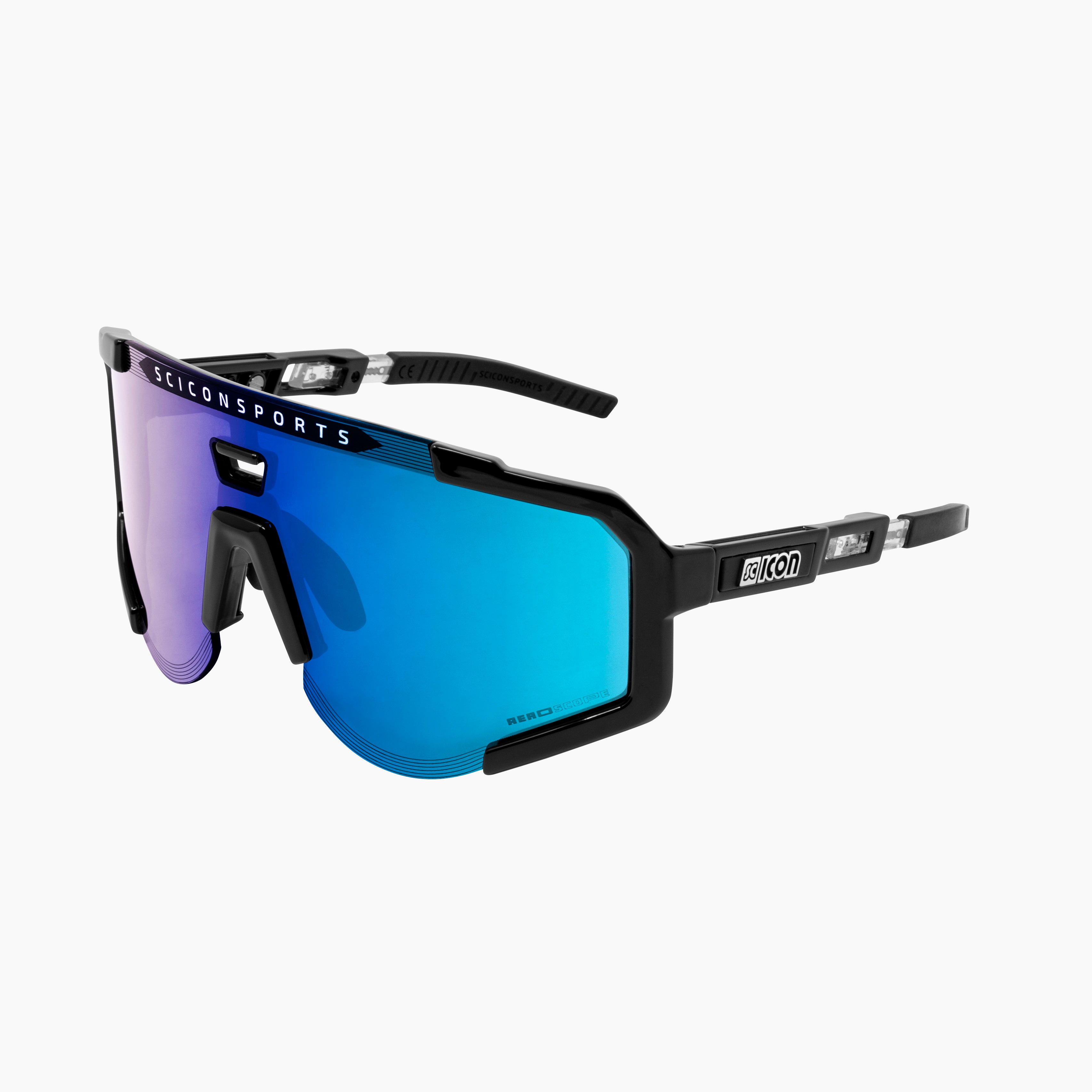 Black/Multimirror Silver Aeroscope Sport Sunglasses | Scicon Sports