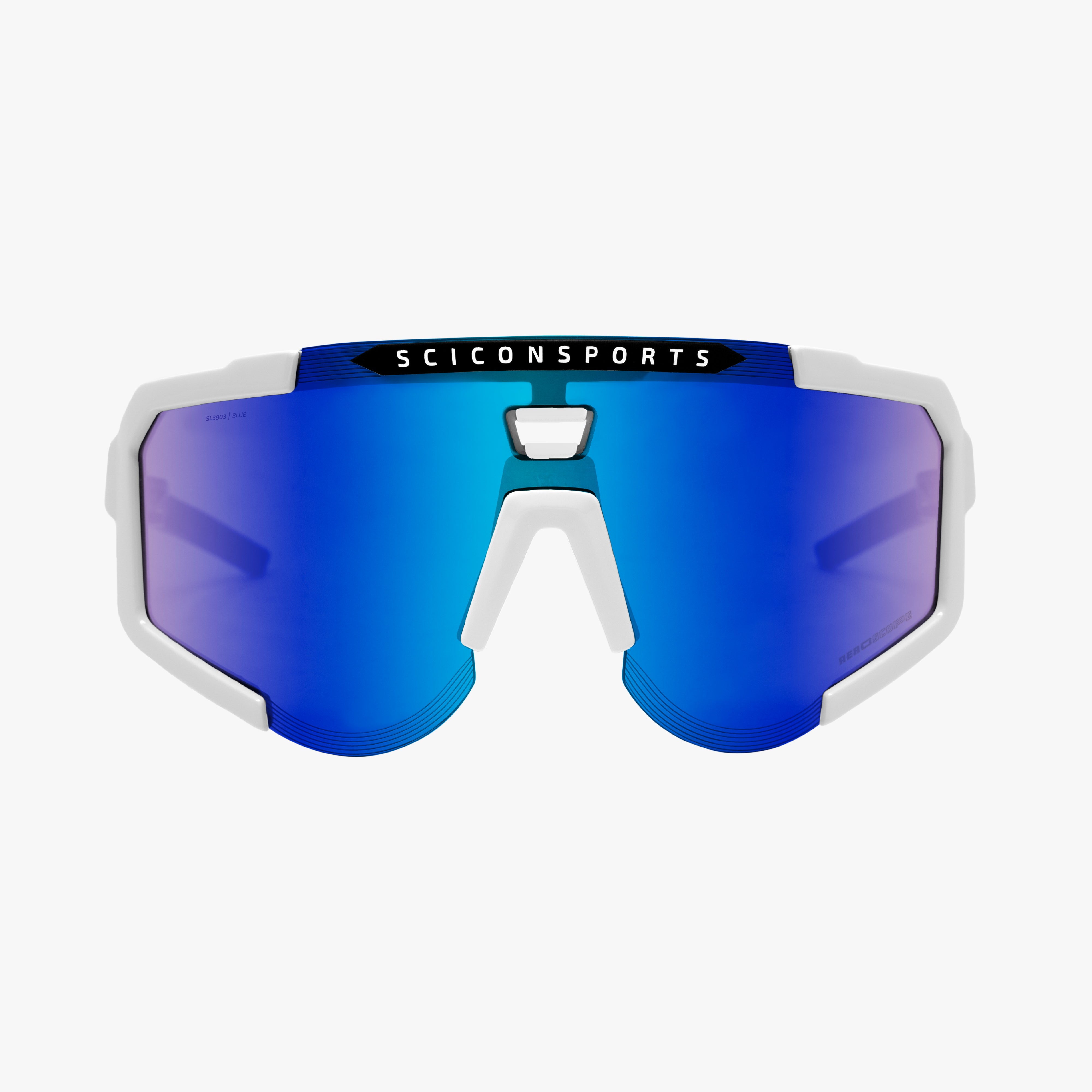 White/Multimirror Blue Aeroscope Sport Sunglasses