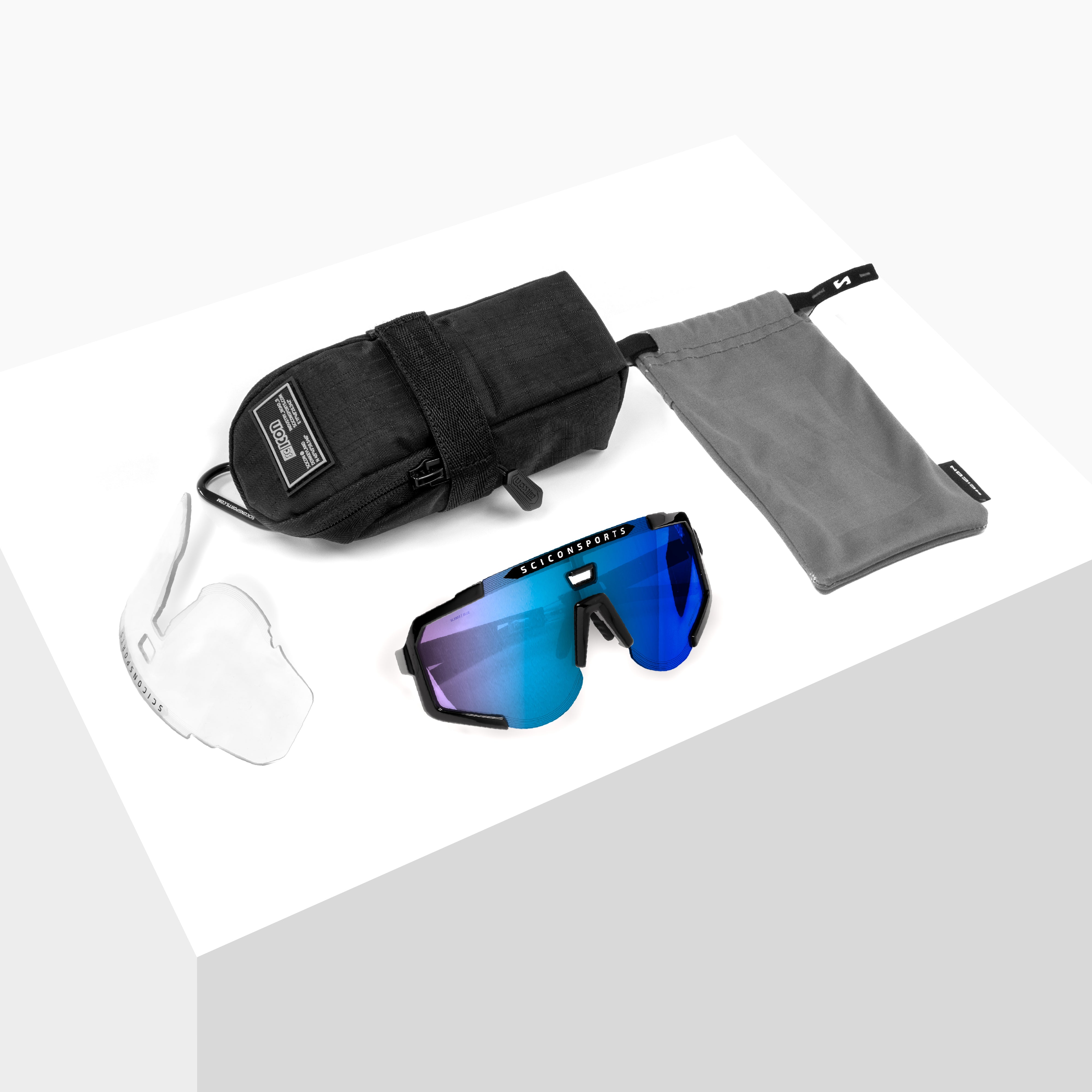 White/Multimirror Blue Aeroscope Sport Sunglasses
