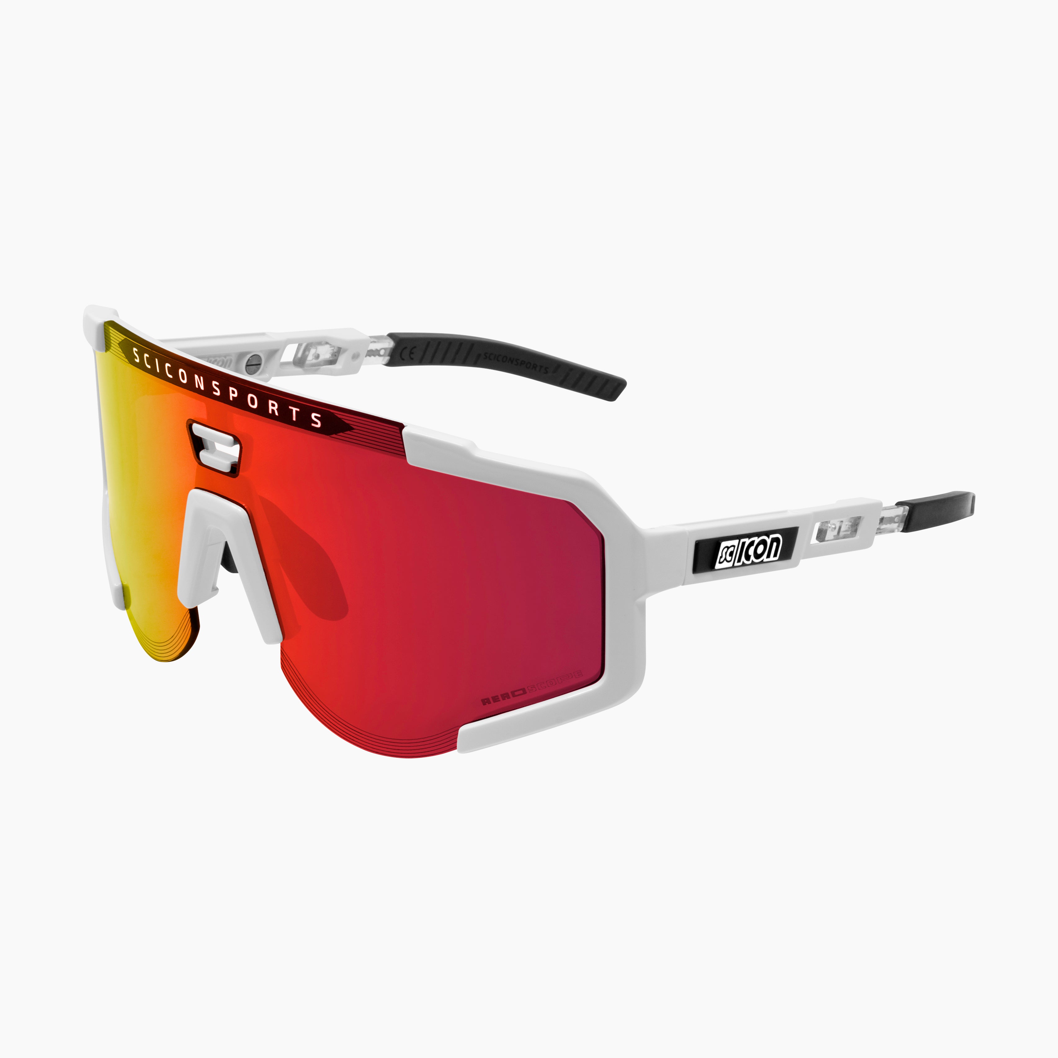 White/Multimirror Blue Aeroscope Sport Sunglasses