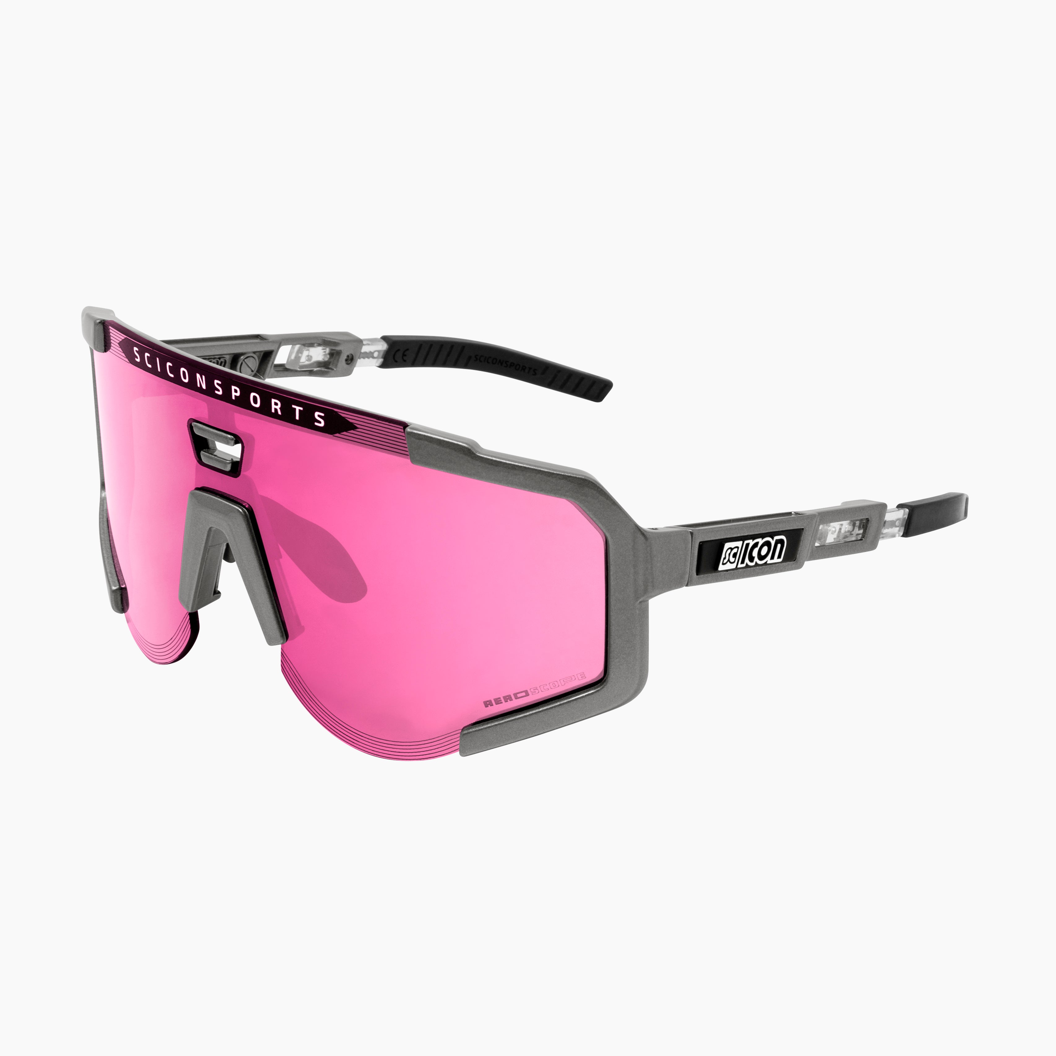 シーコン AEROSCOPE Crystal/Pink Aeroscope Sport Sunglasses | Scicon Sports