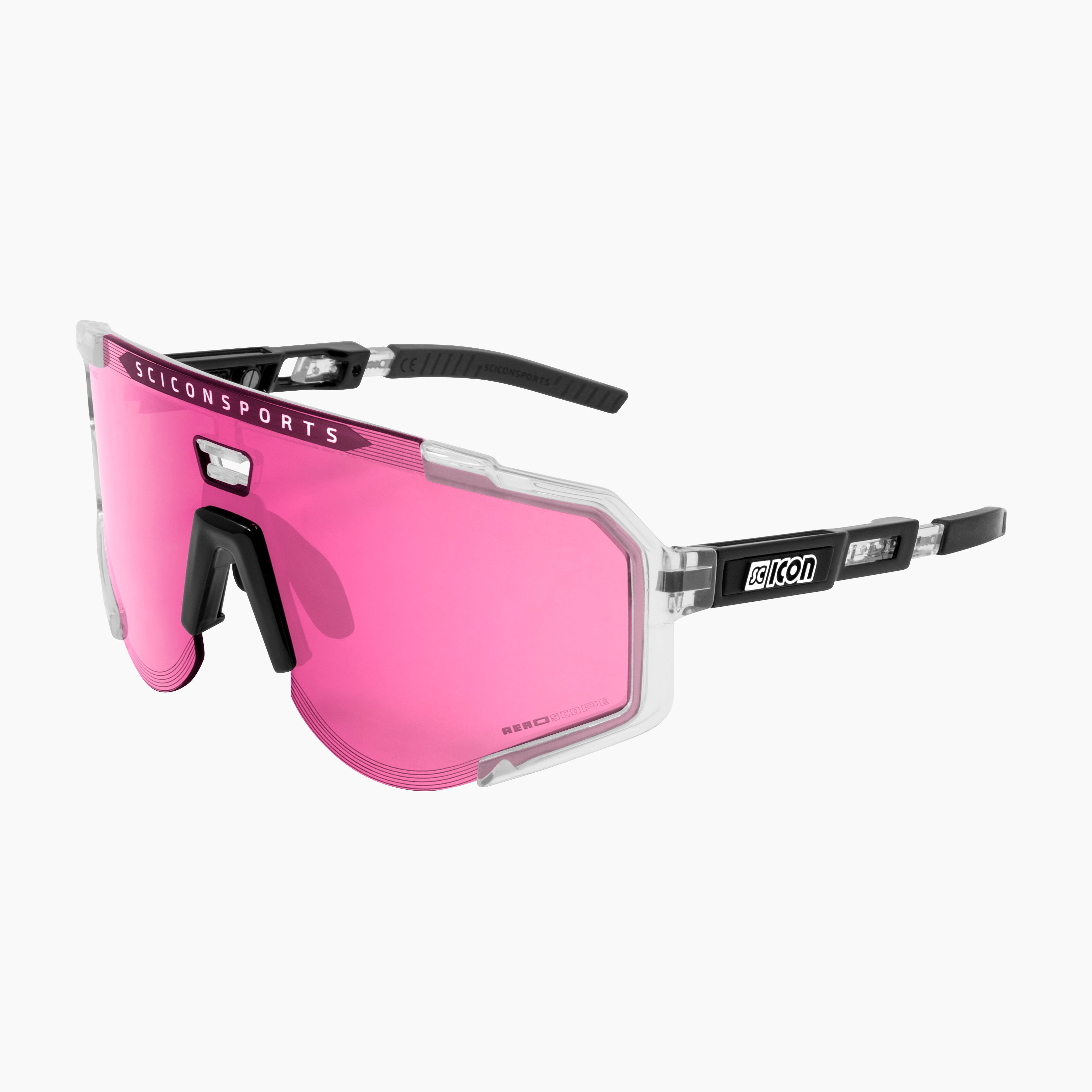Crystal/Pink Aeroscope Sport Sunglasses | Scicon Sports
