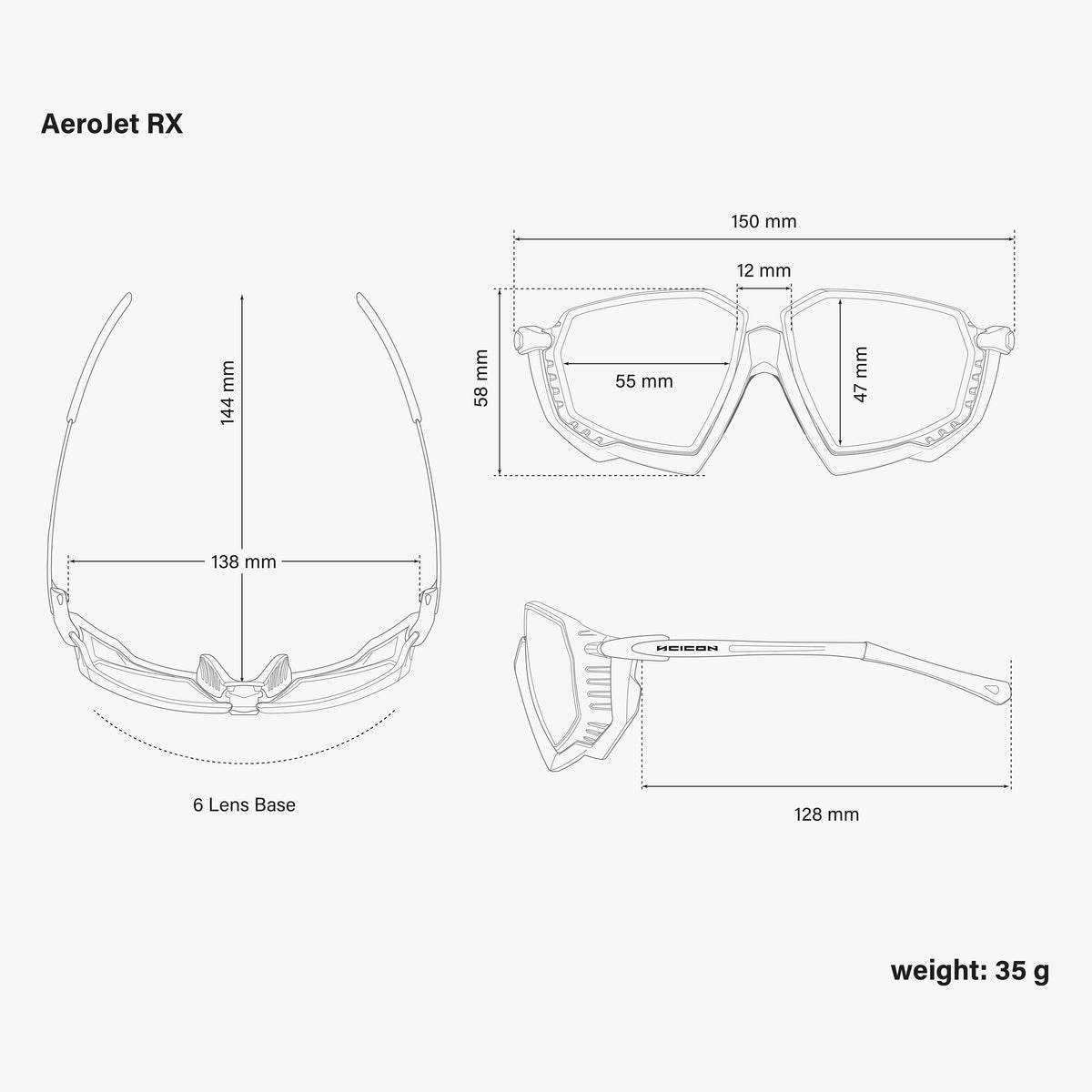 AeroJet Titanium RX Dimensions