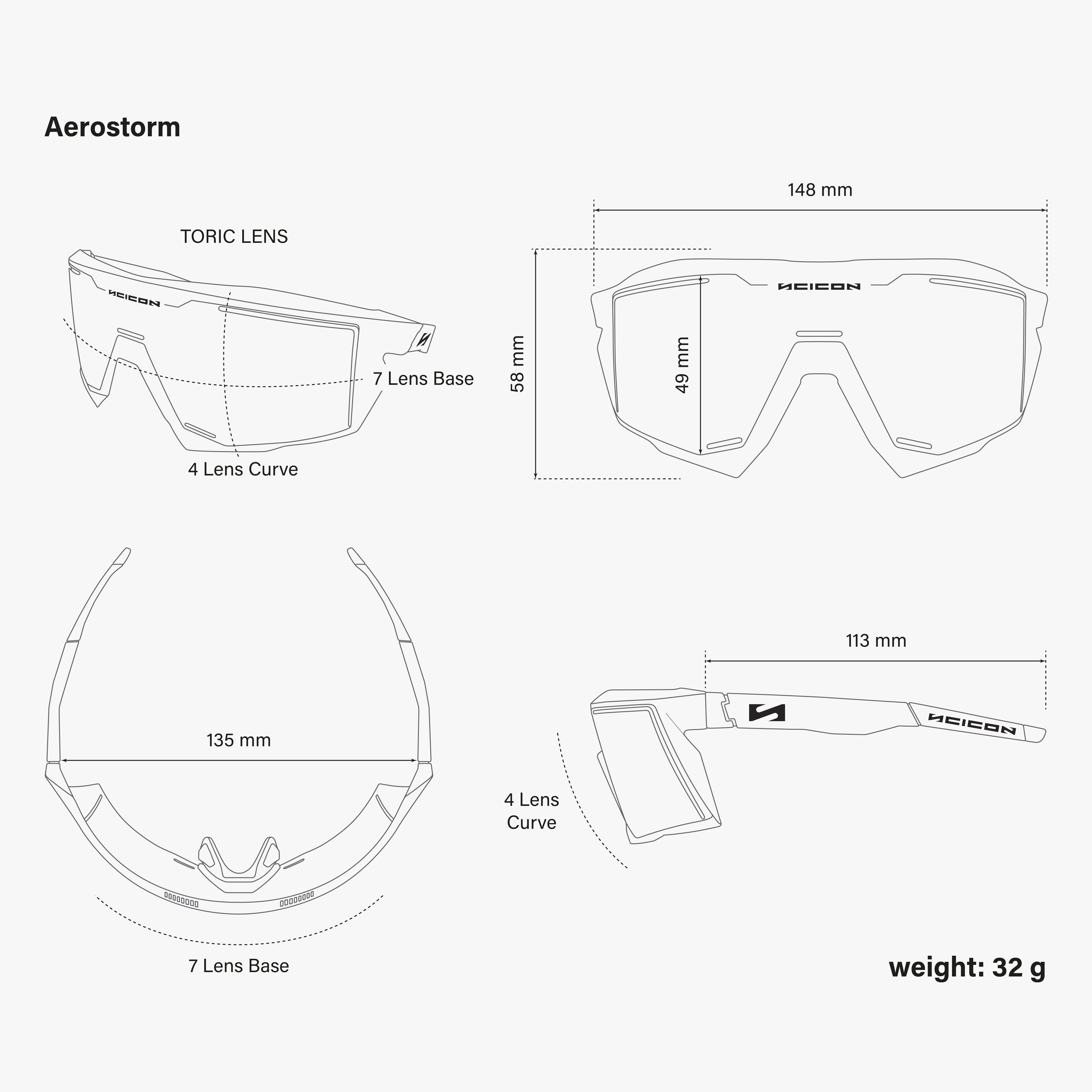 シーコンエアロストーム Aerostorm Sport Sunglasses | Scicon Sports