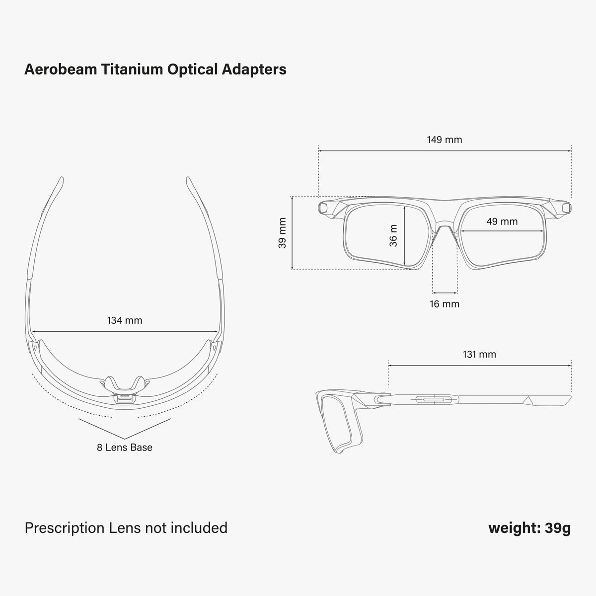 Aerobeam Titanium Optical Adapter