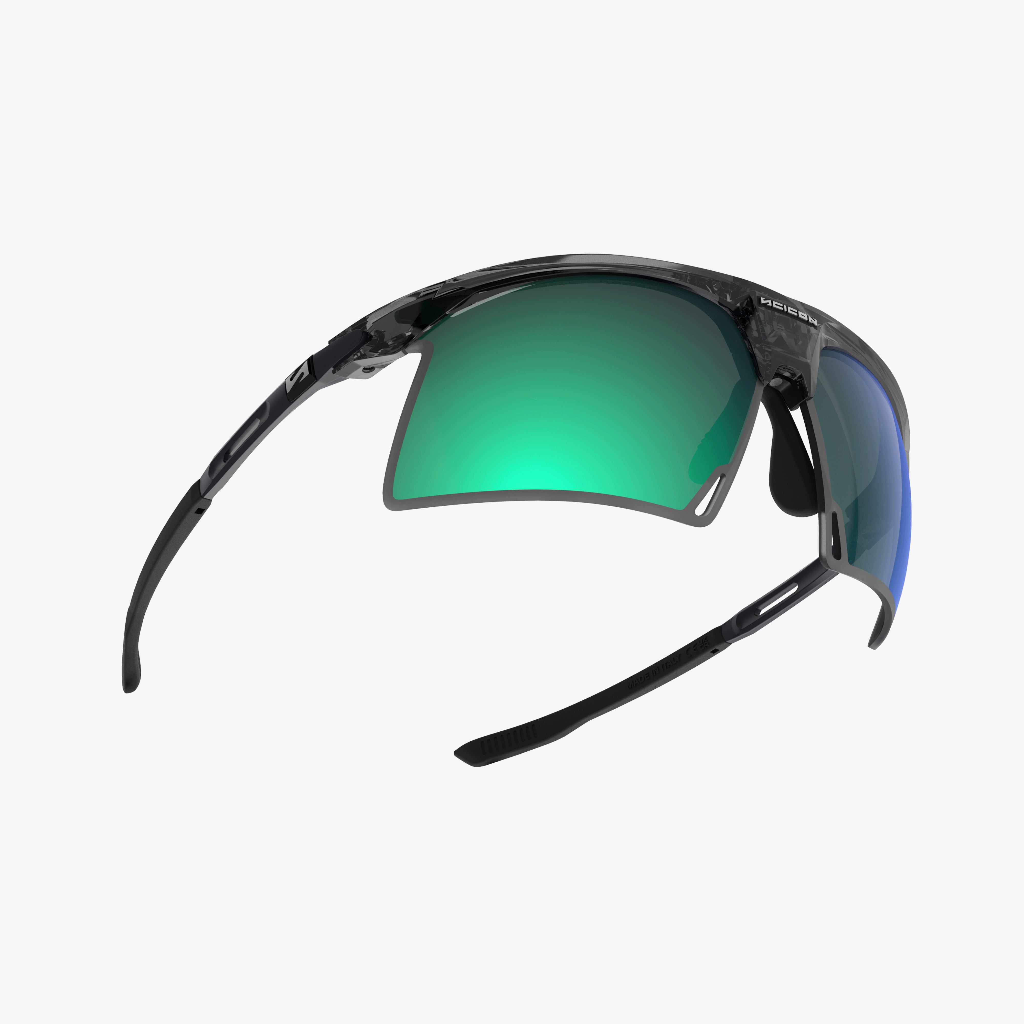 Aerobeam Black Crystal Gloss + Polarized Multimirror Green fly