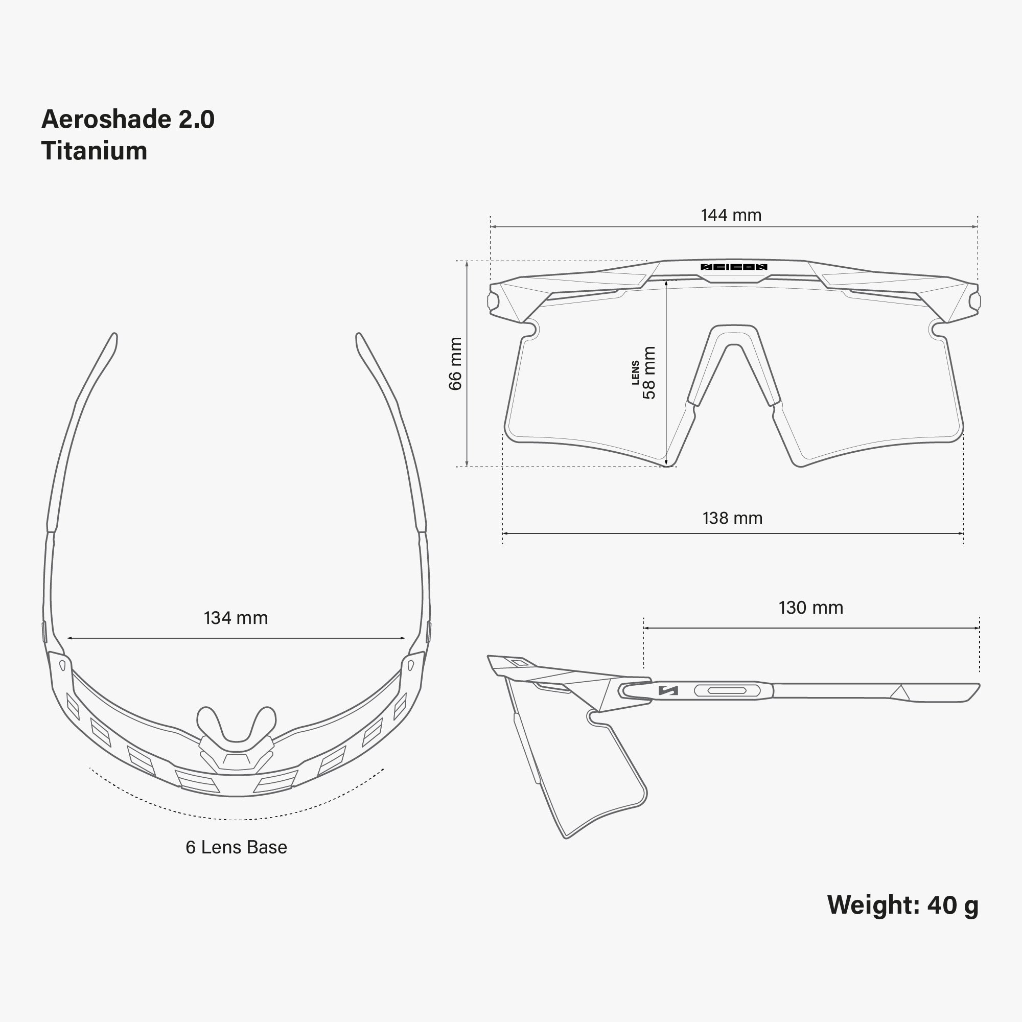 Aeroshade Titanium Dimensions