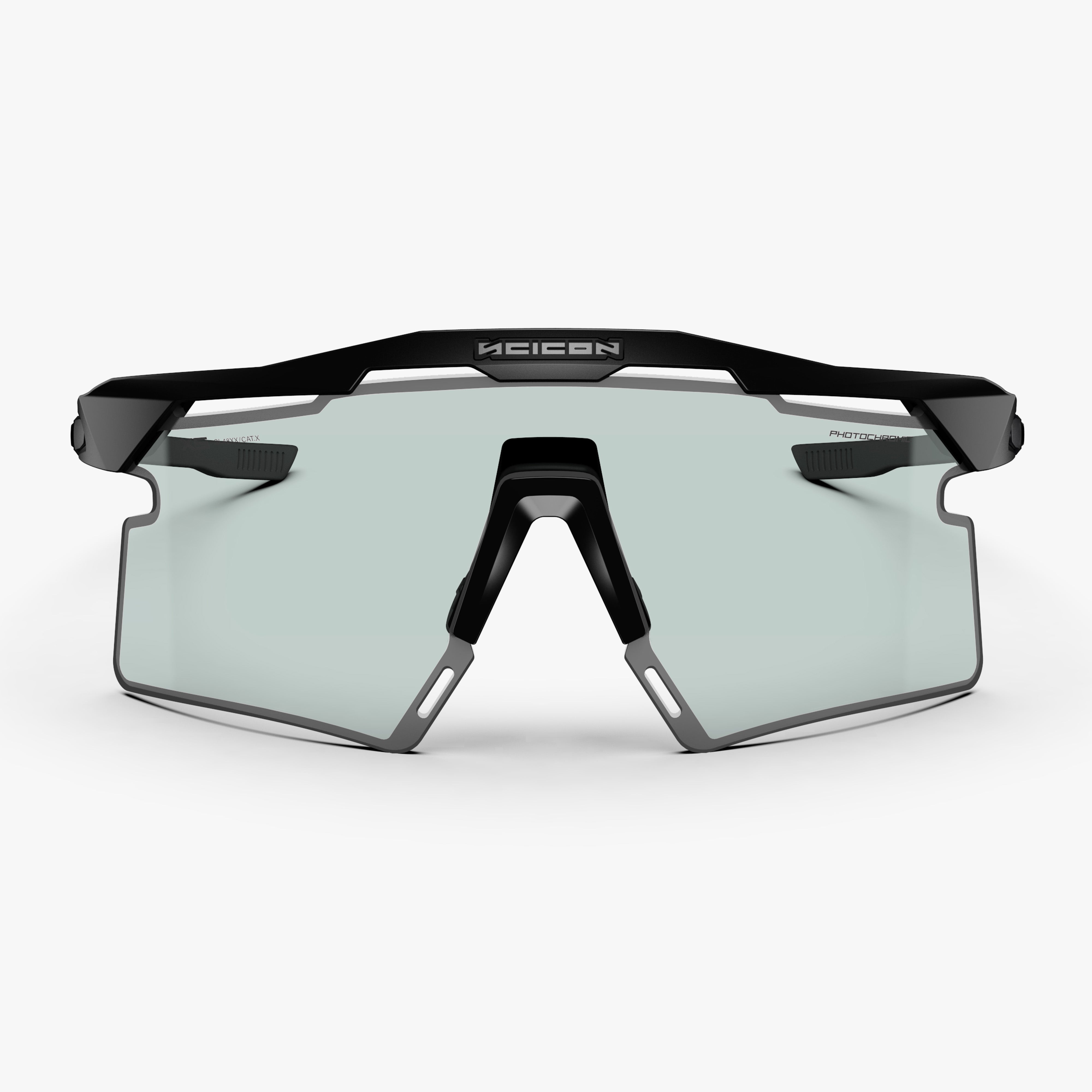 Aeroshade 2.0 Titanium XS Matte Black Photochromic Blue Green front