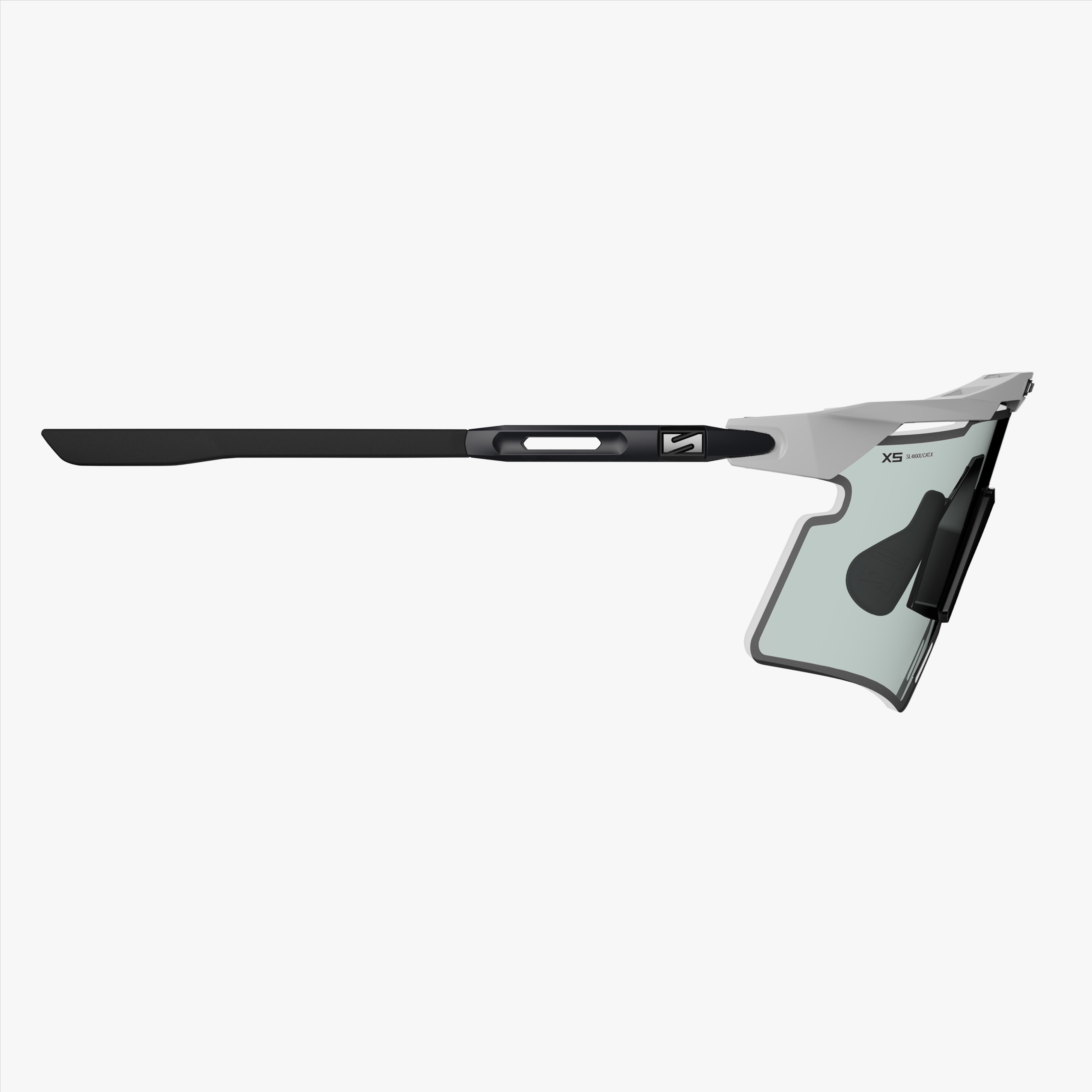 Aeroshade 2.0 Titanium XS White Matte Photochromic Blue Green side
