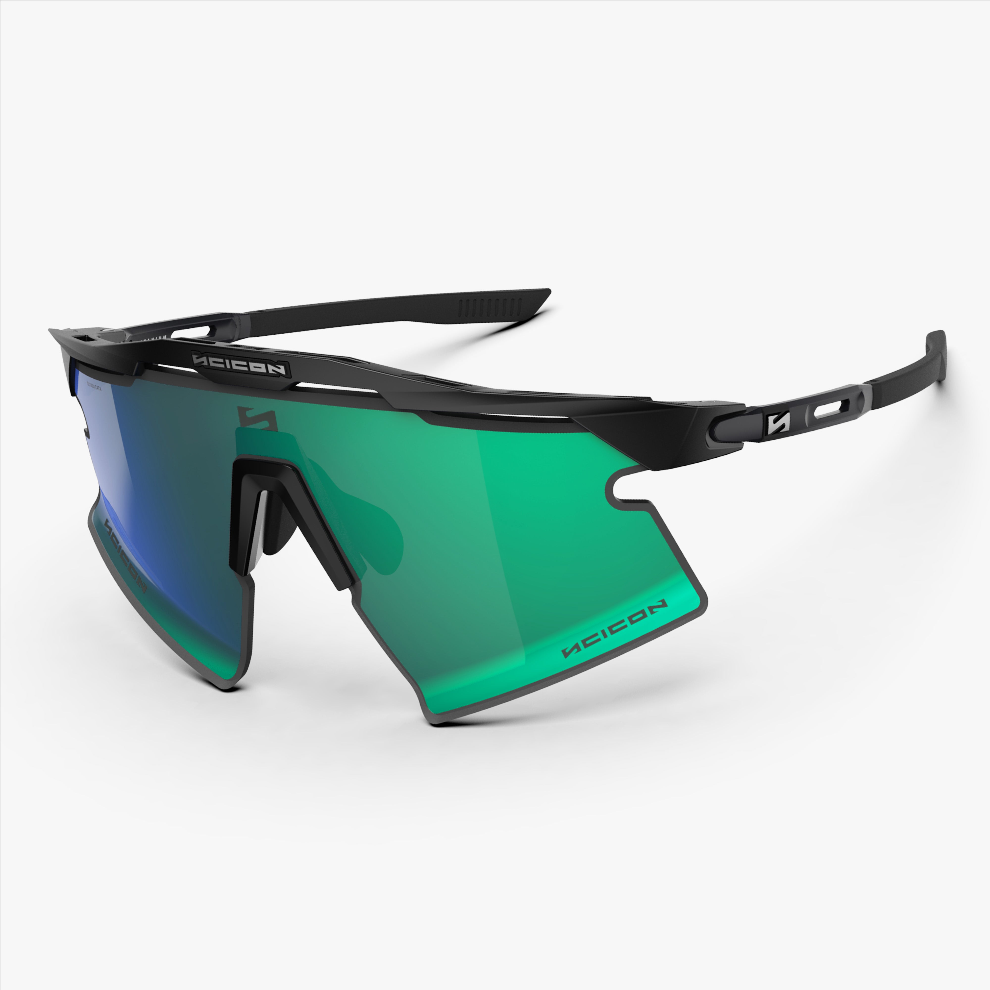 Aeroshade 2.0 Titanium Strake Matte Black Multimirror Blue Green hero