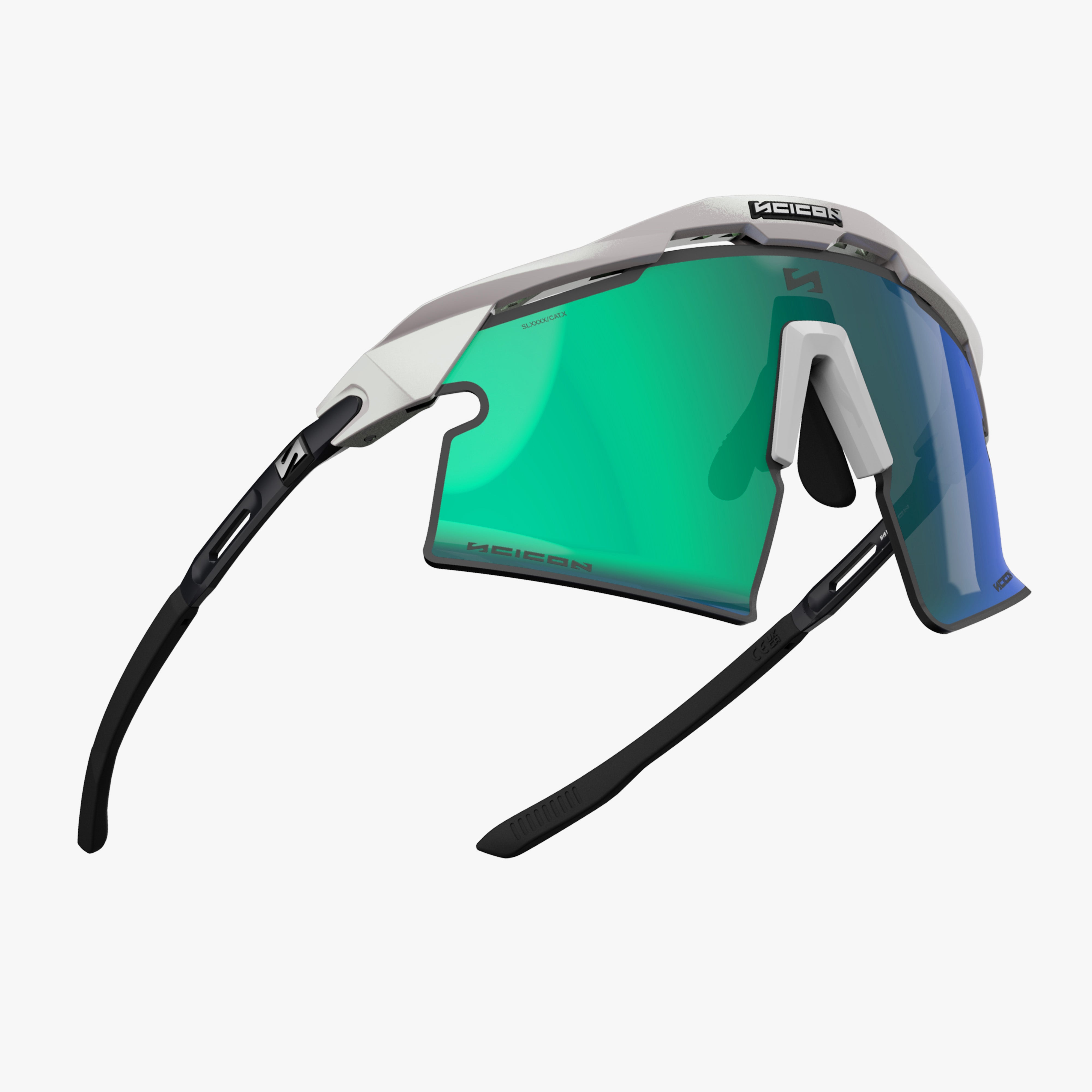 Aeroshade 2.0 Titanium Strake White Metal Matte Multimirror Blue Green fly