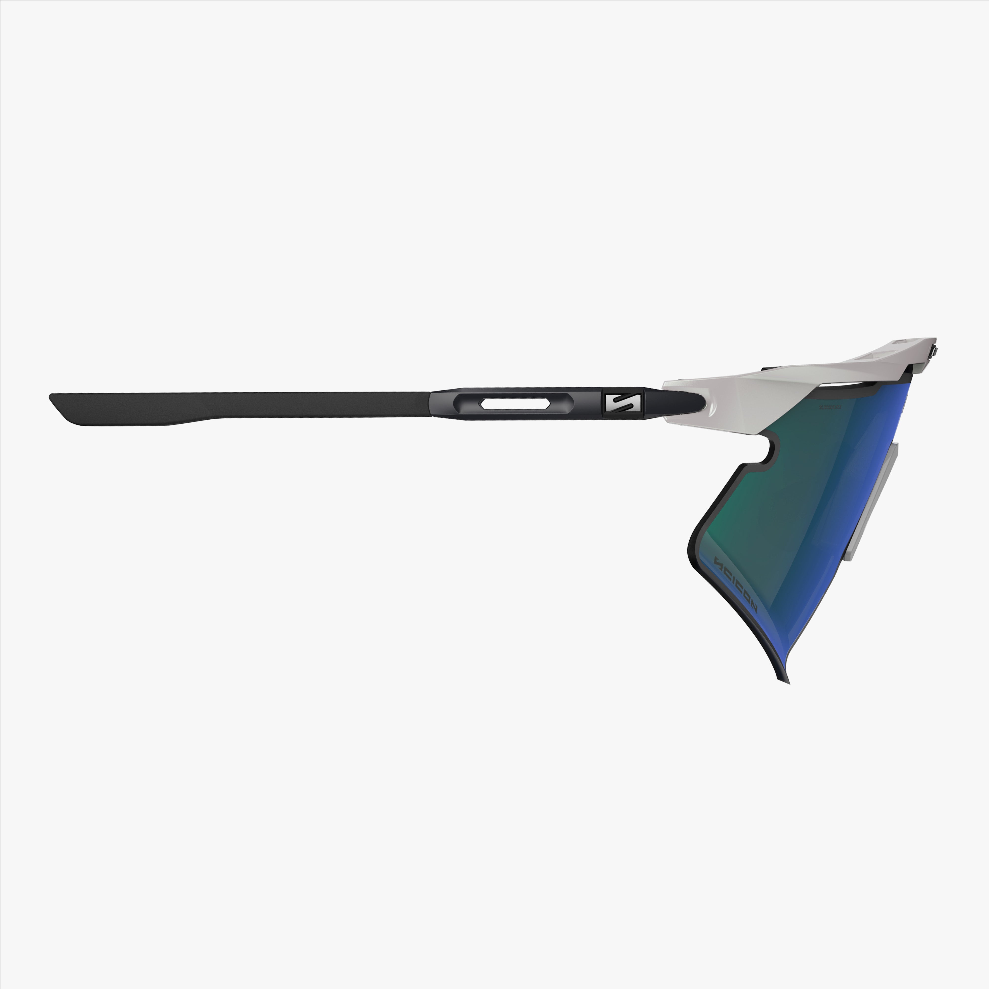 Aeroshade 2.0 Titanium Strake White Metal Matte Multimirror Blue Green side