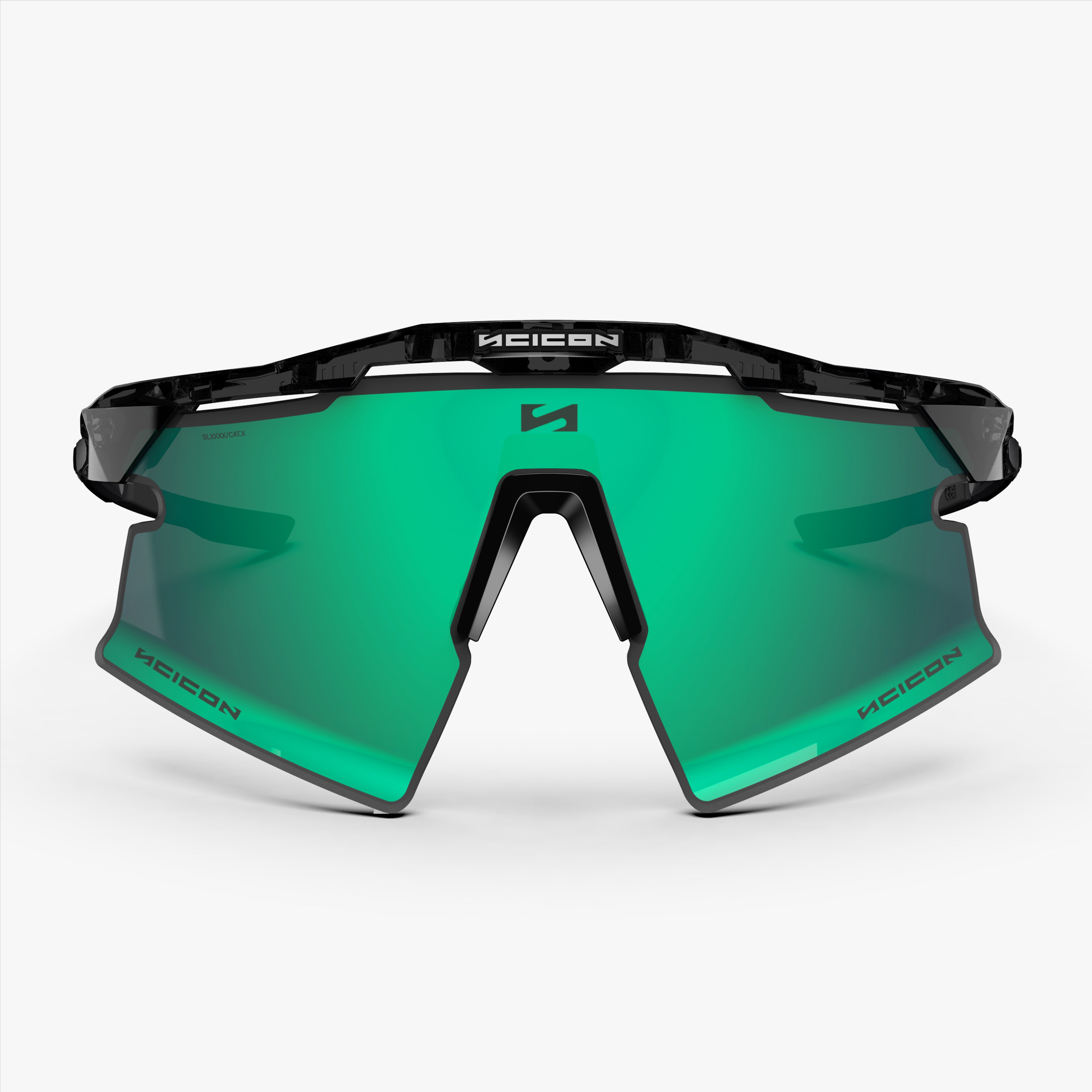 Aeroshade 2.0 Titanium Strake Black Crystal Gloss Multimirror Blue Green front