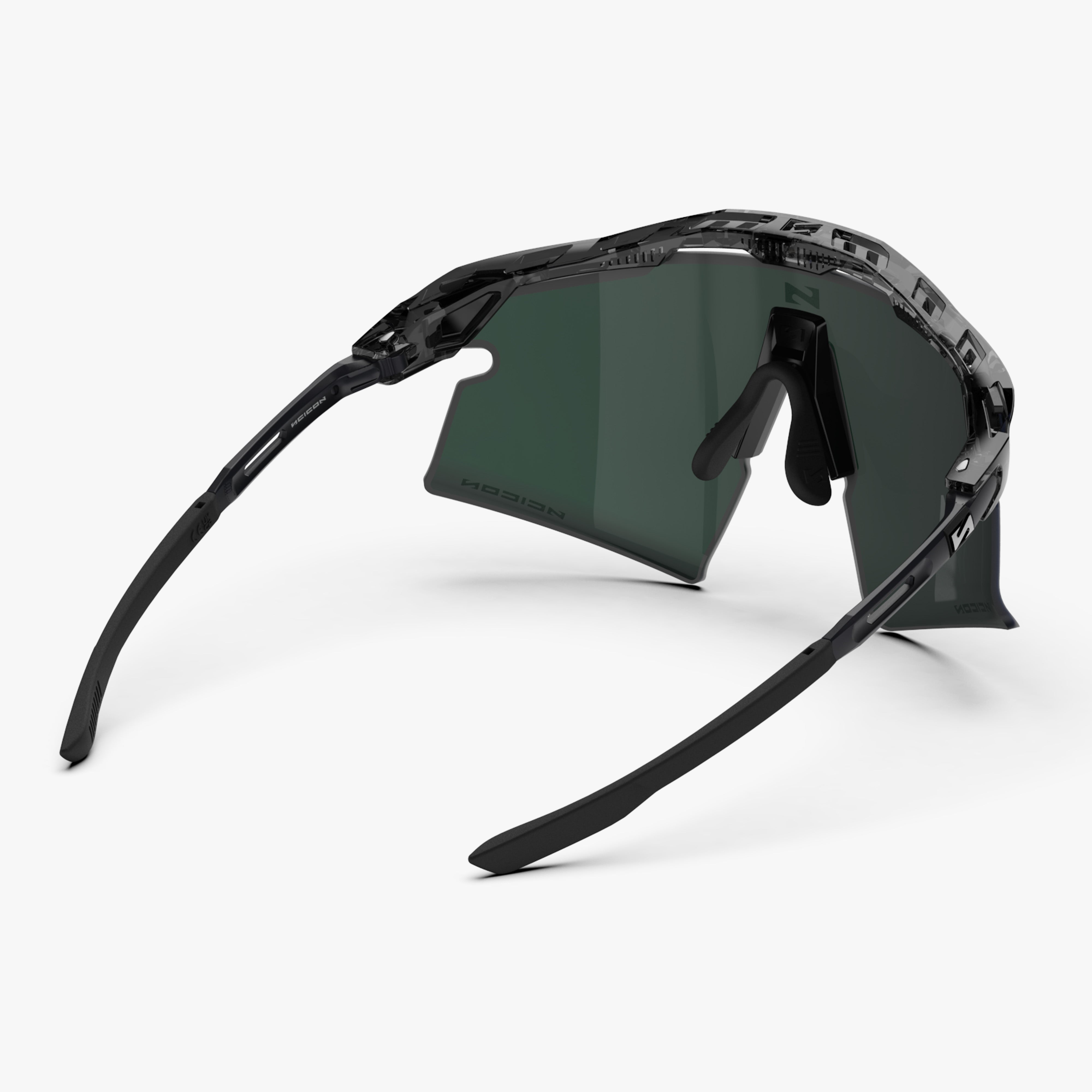 Aeroshade 2.0 Titanium Strake Black Crystal Gloss Multimirror Blue Green back