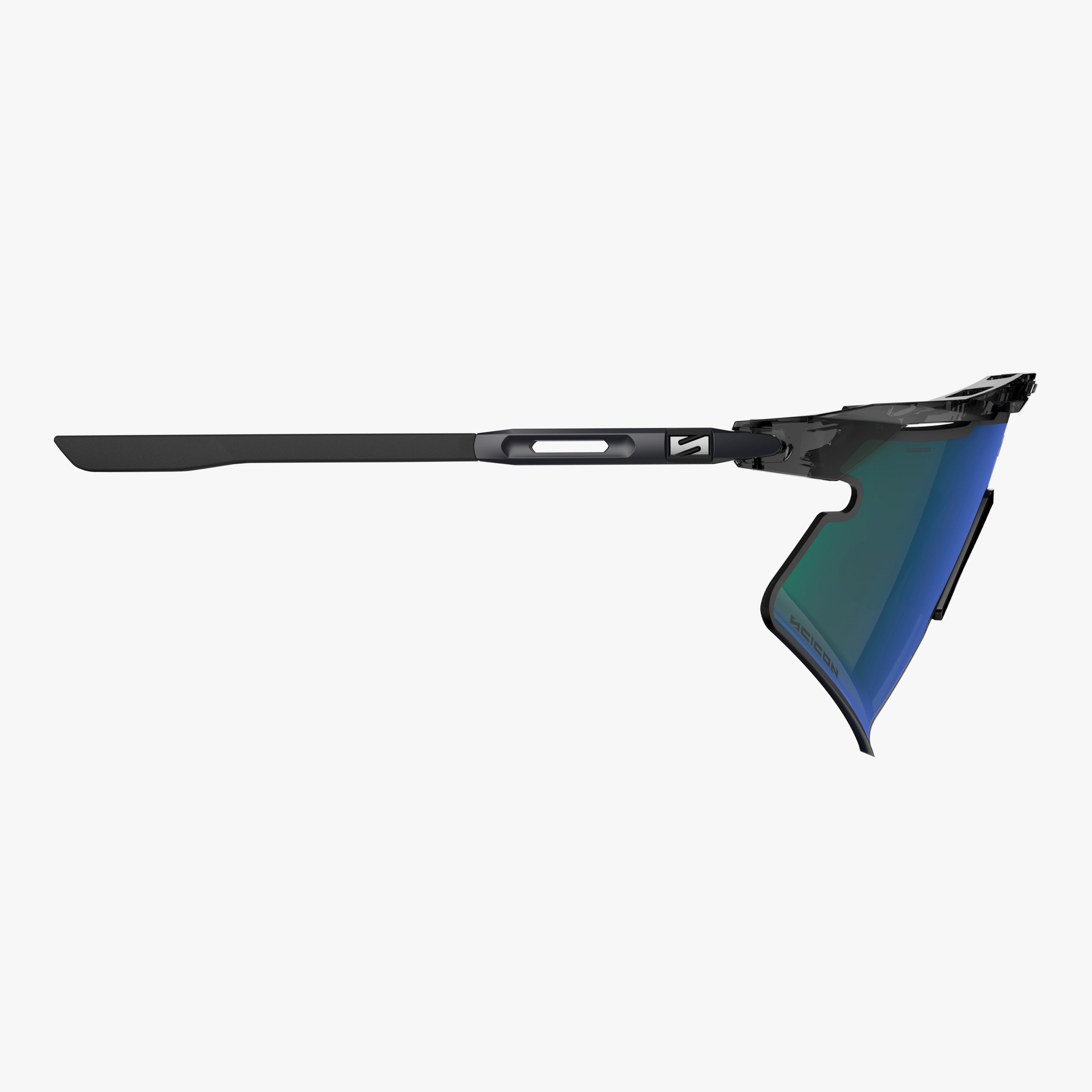 Aeroshade 2.0 Titanium Strake Black Crystal Gloss Multimirror Blue Green side