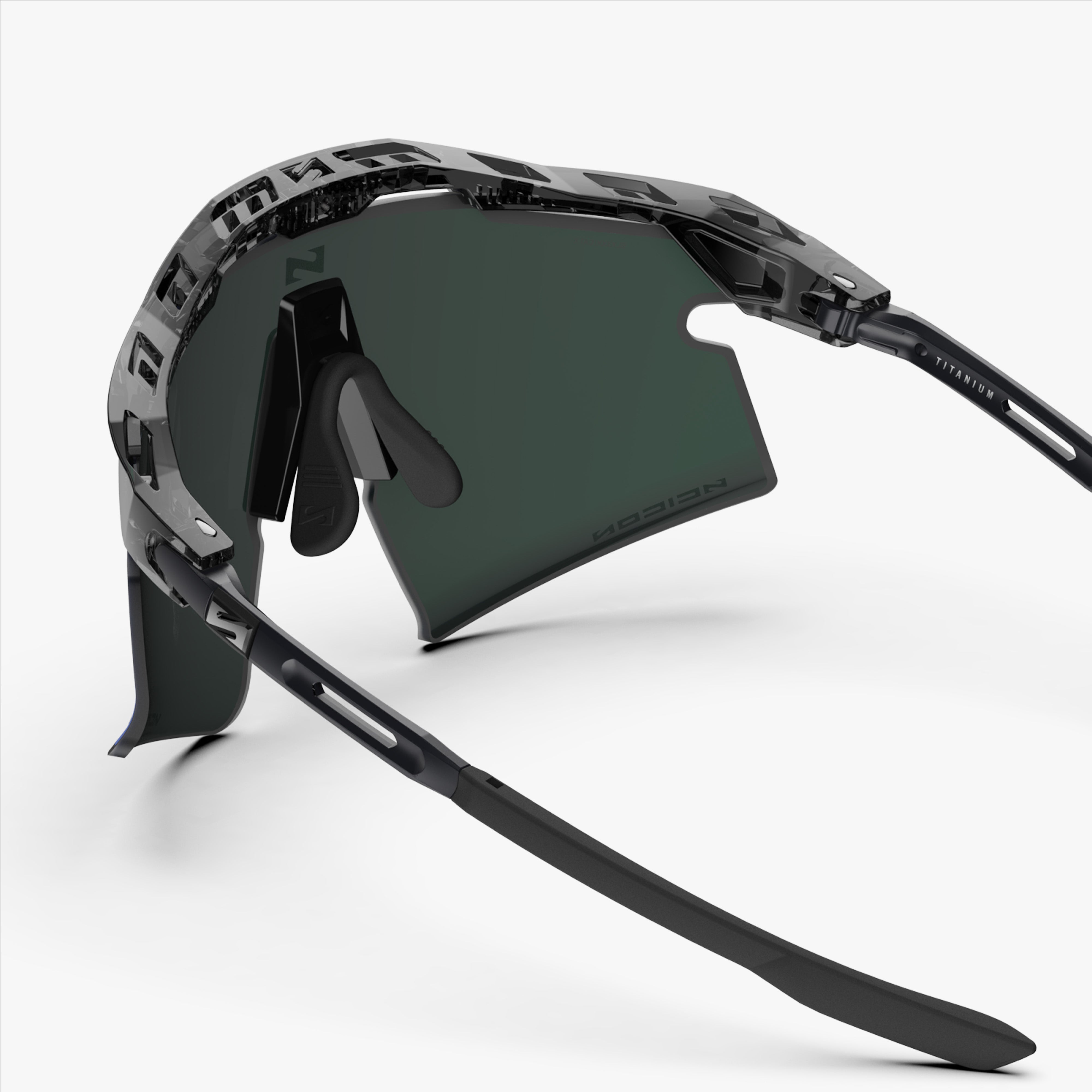 Aeroshade 2.0 Titanium Strake Black Crystal Gloss Multimirror Blue Green detail
