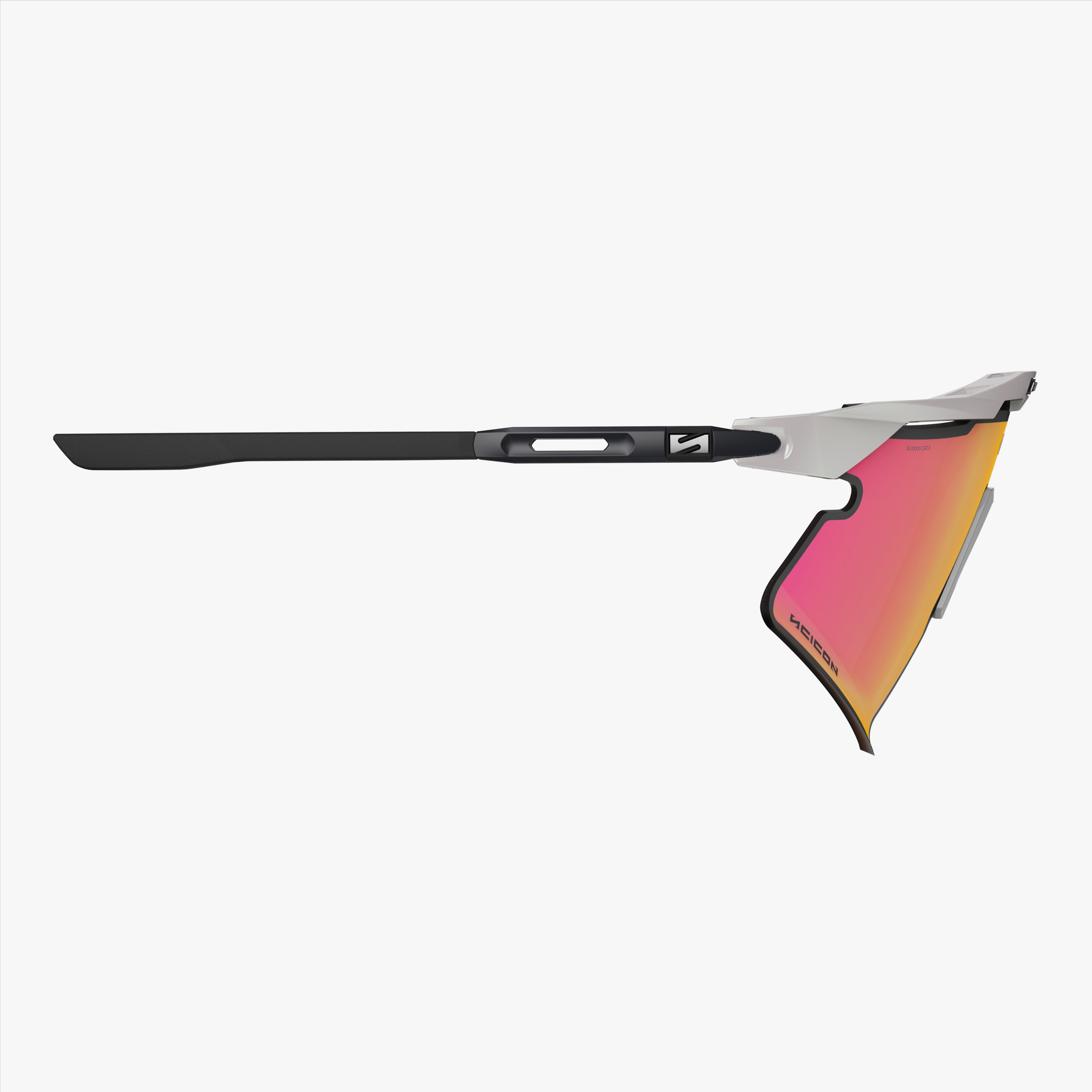 Aeroshade 2.0 Titanium Strake White Metal Matte Multimirror Sunburst side