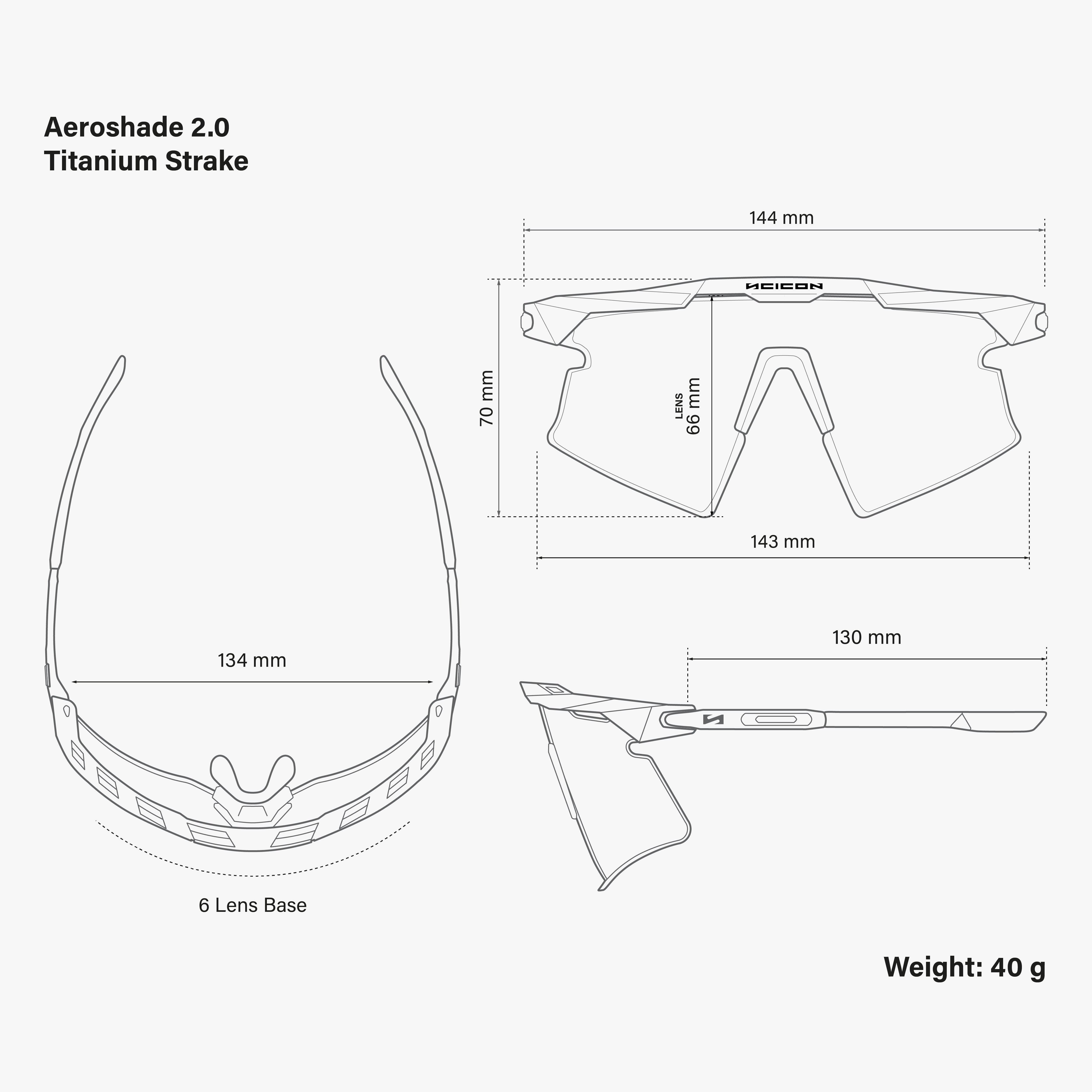 Aeroshade 2.0 Titanium Strake dimensions