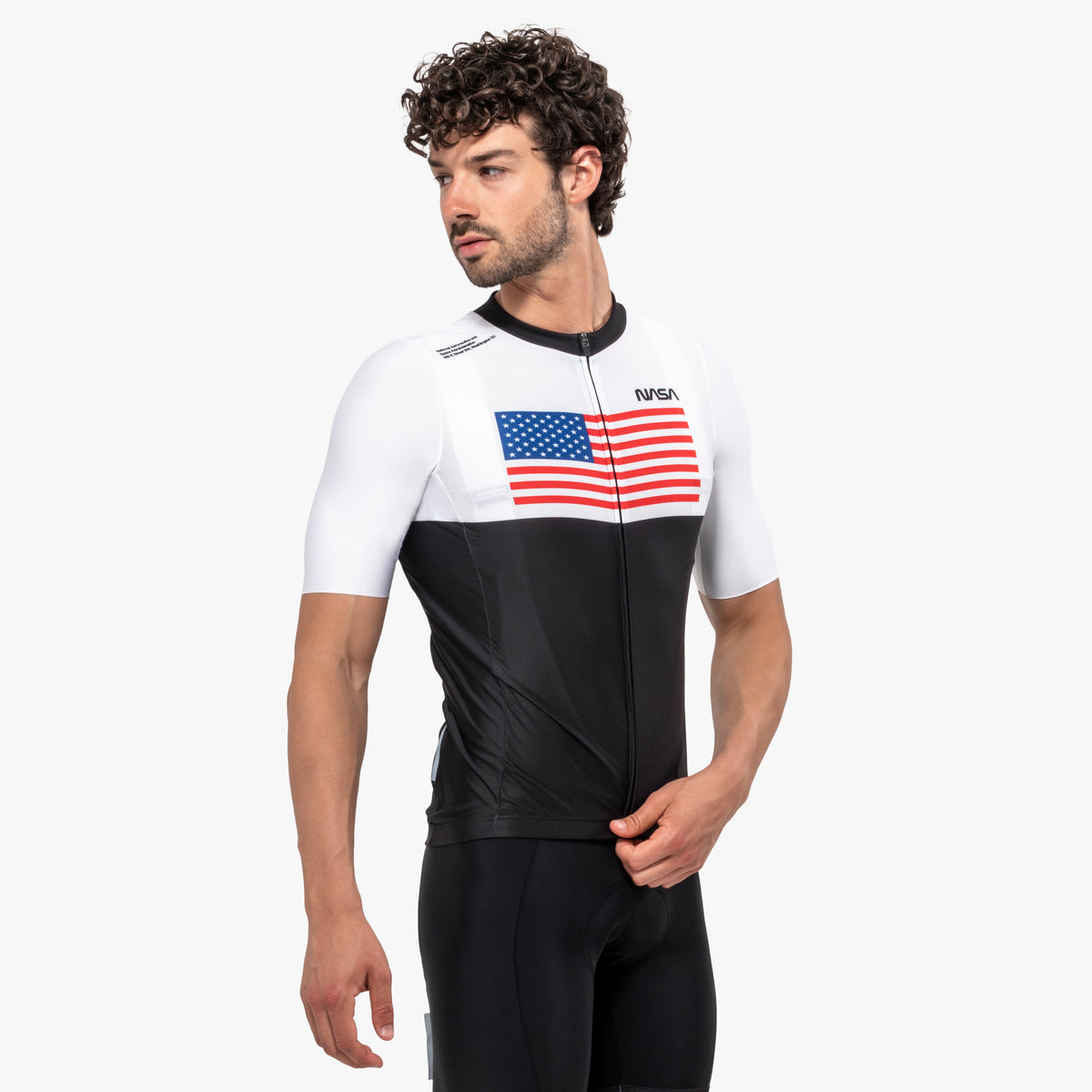Weiß/Schwarz NASA Fahrradtrikot